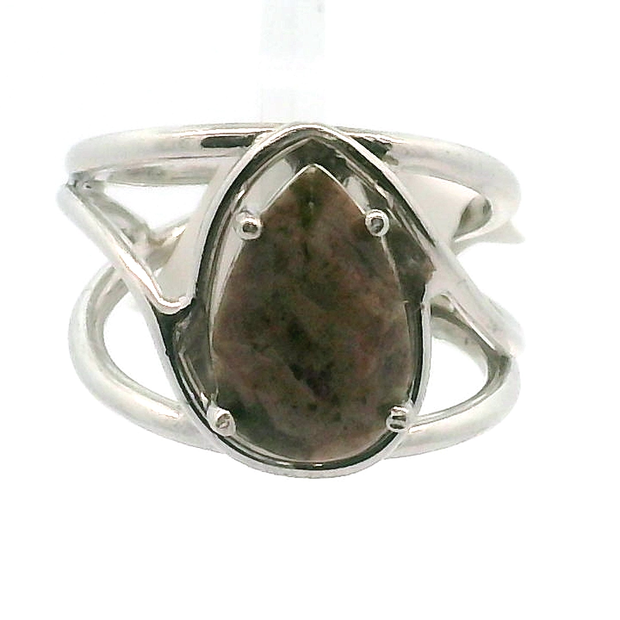 Que Sera (LLanite) Faceted Midi Cuff Ring .925 Silver for Inner Wisdom and Catalyzing Change