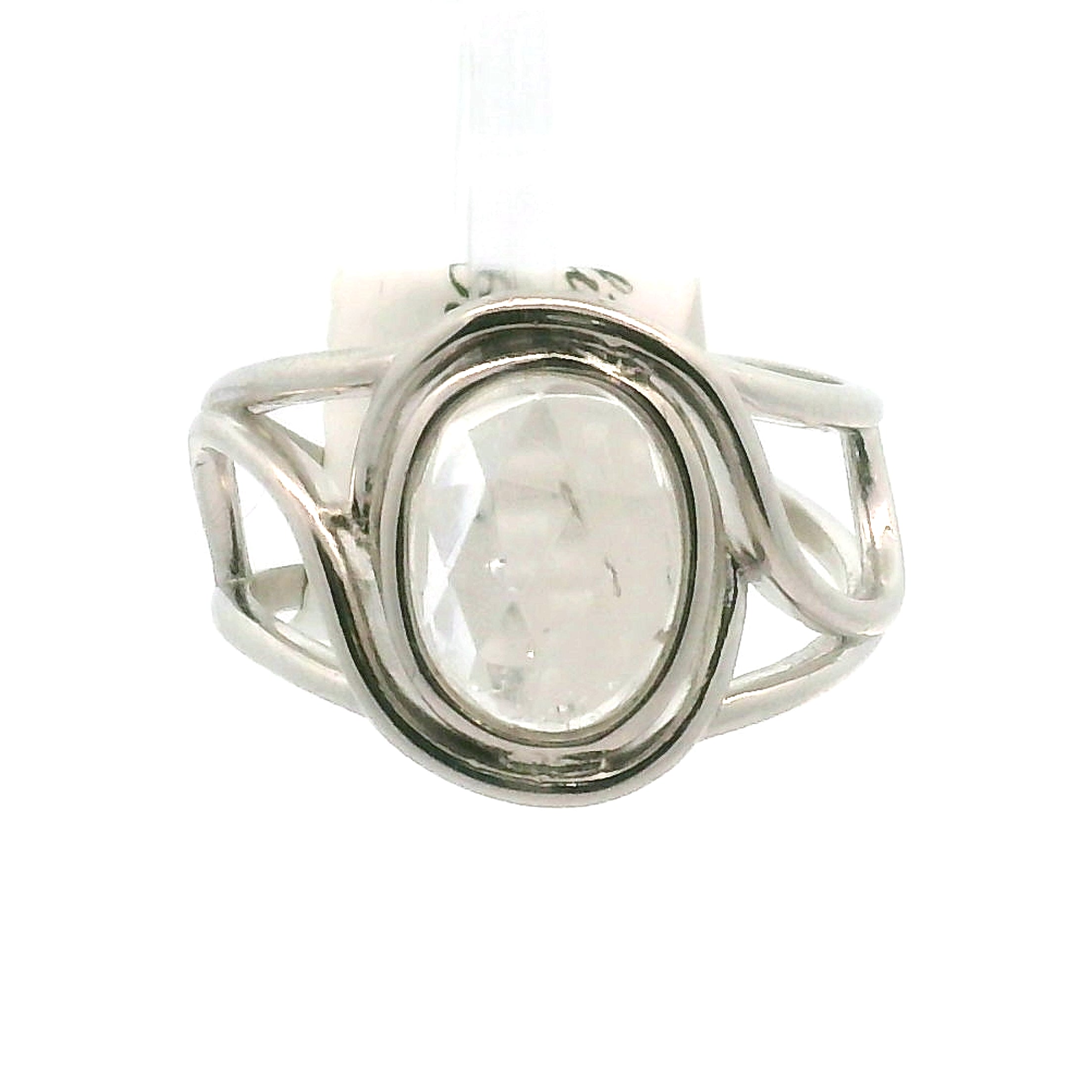 Hyalite Opal Cuff Ring 925 Silver for Emotional Healing, Inner Peace and Intuition