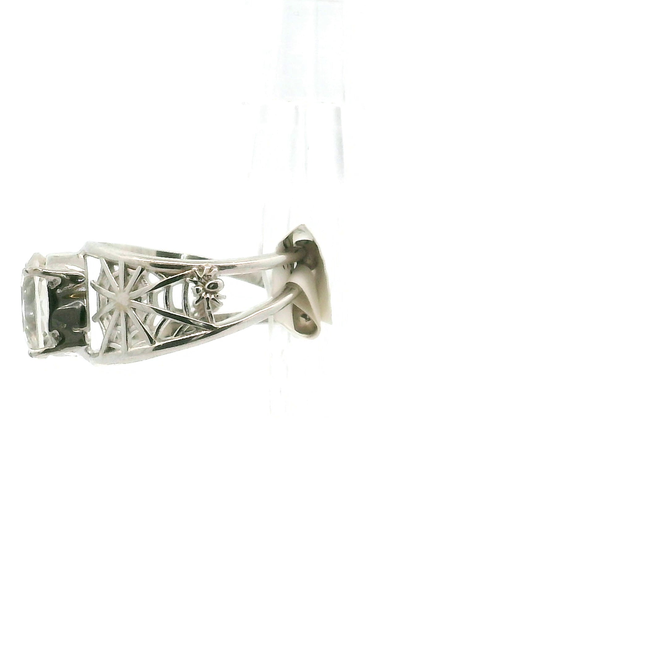 Spiderweb Cuff Ring .925 Silver for Weaving a Web