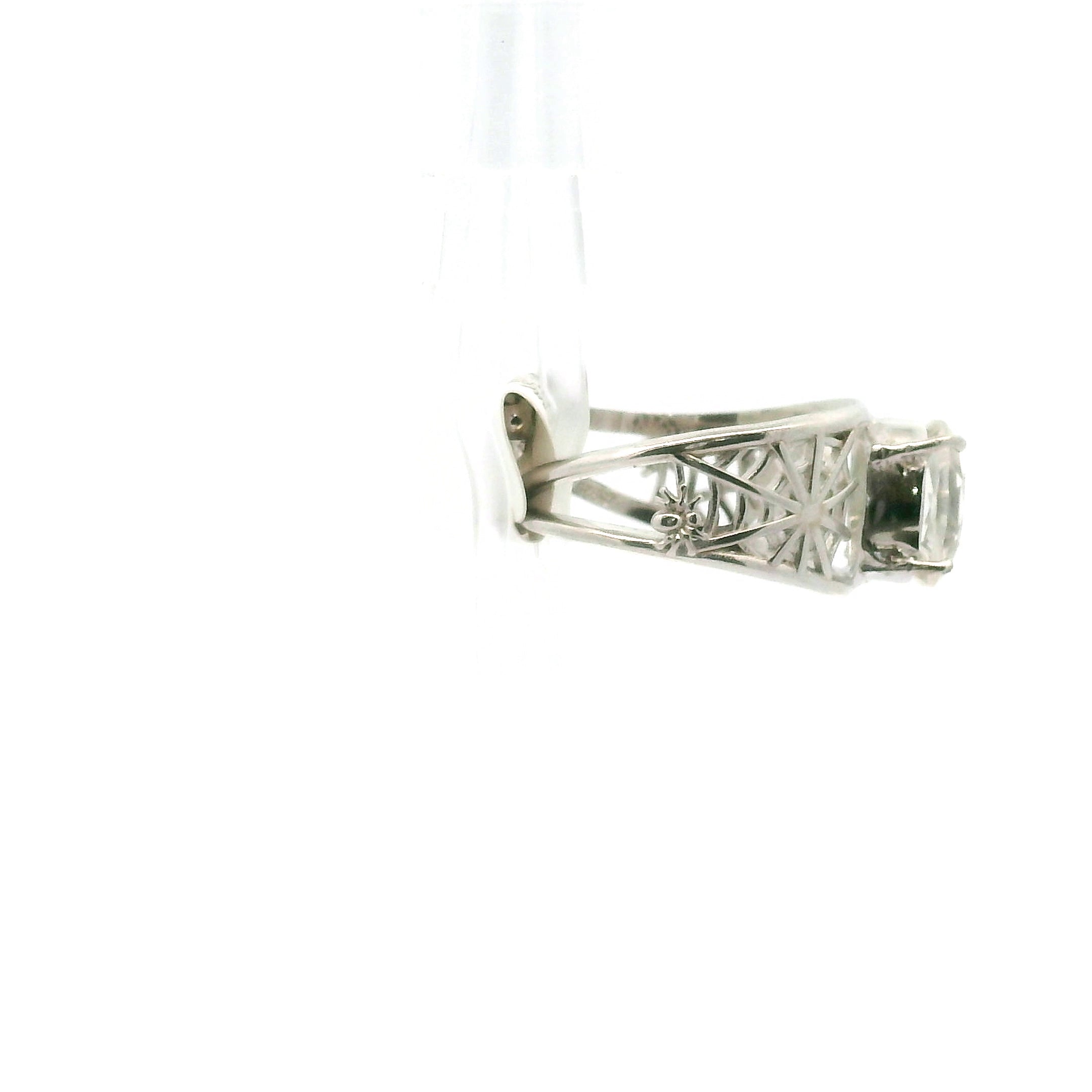 Spiderweb Cuff Ring .925 Silver for Weaving a Web