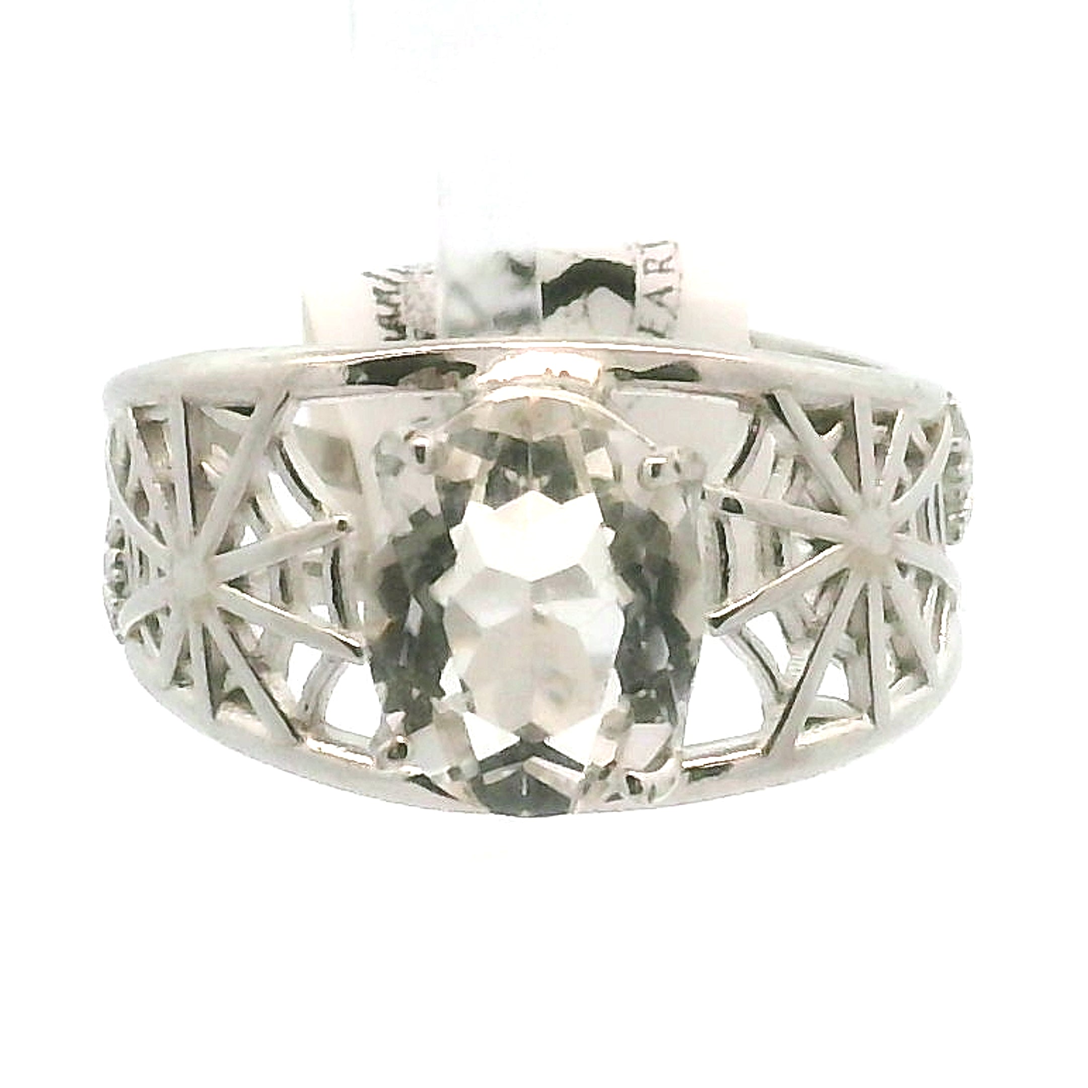 Spiderweb Cuff Ring .925 Silver for Weaving a Web
