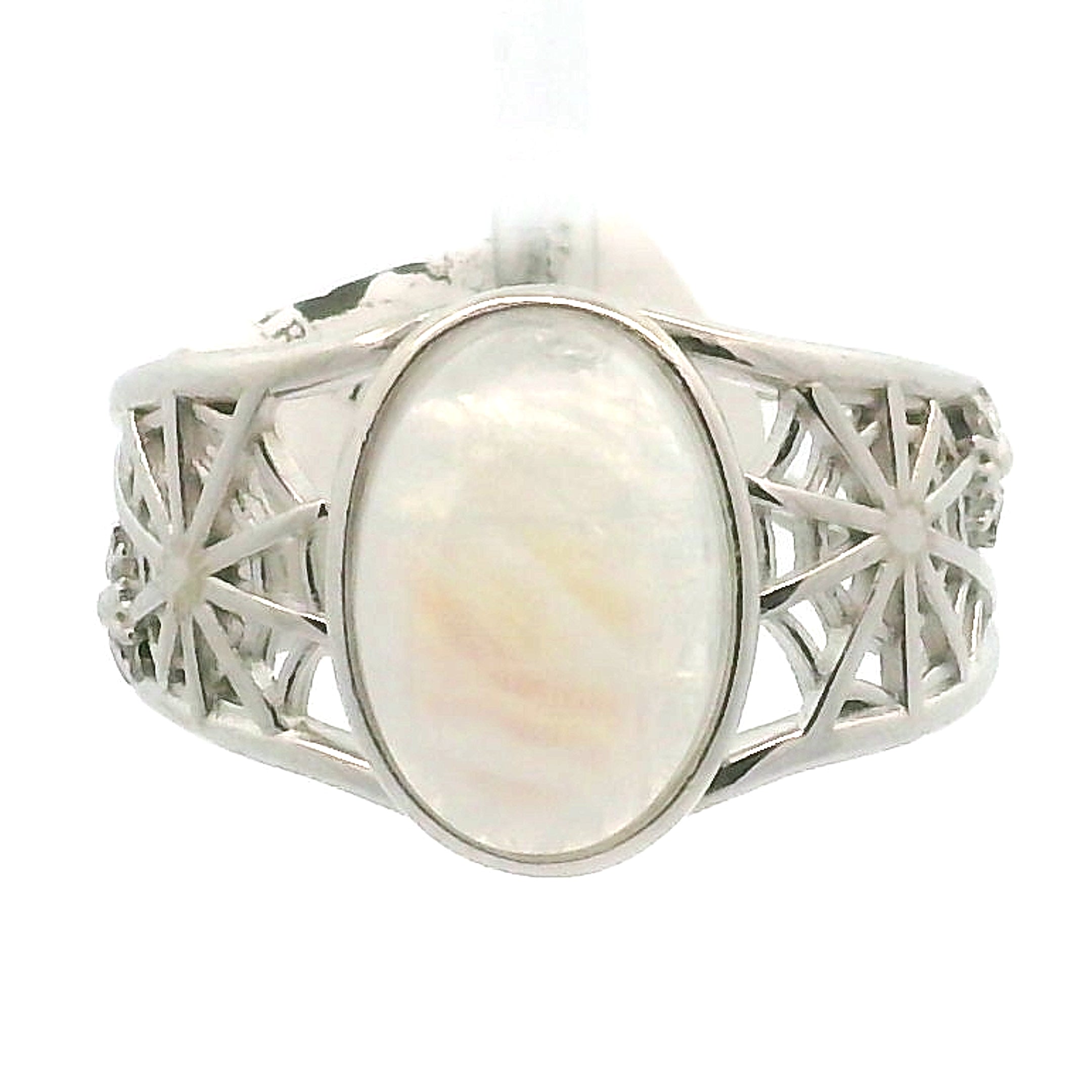 Spiderweb Cuff Ring .925 Silver for Weaving a Web