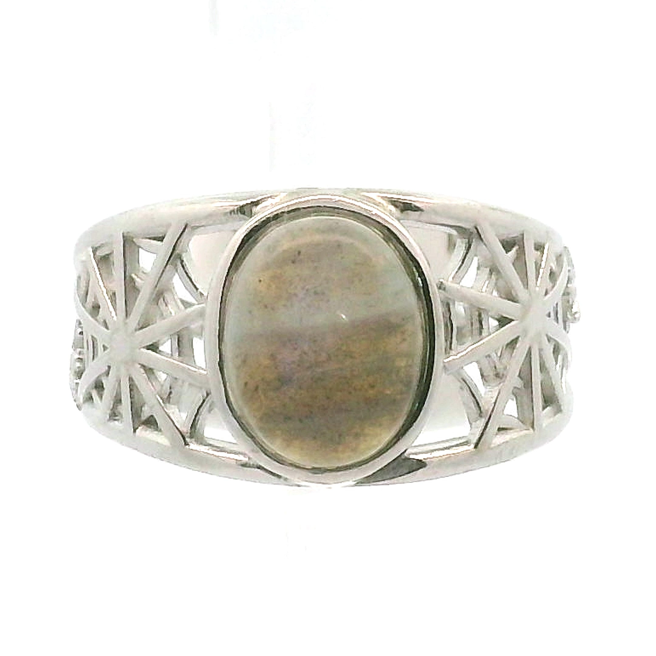 Spiderweb Cuff Ring .925 Silver for Weaving a Web