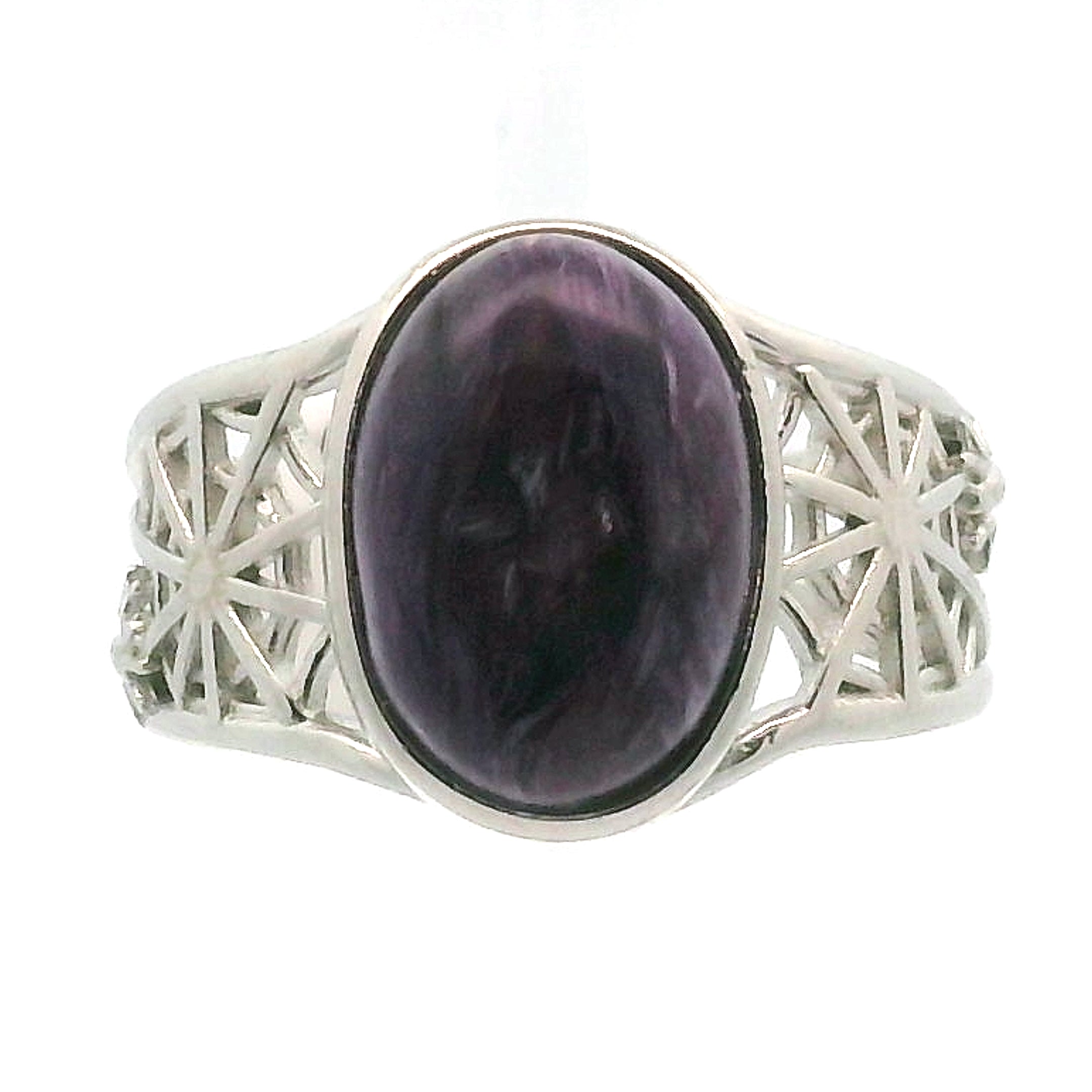 Spiderweb Cuff Ring .925 Silver for Weaving a Web