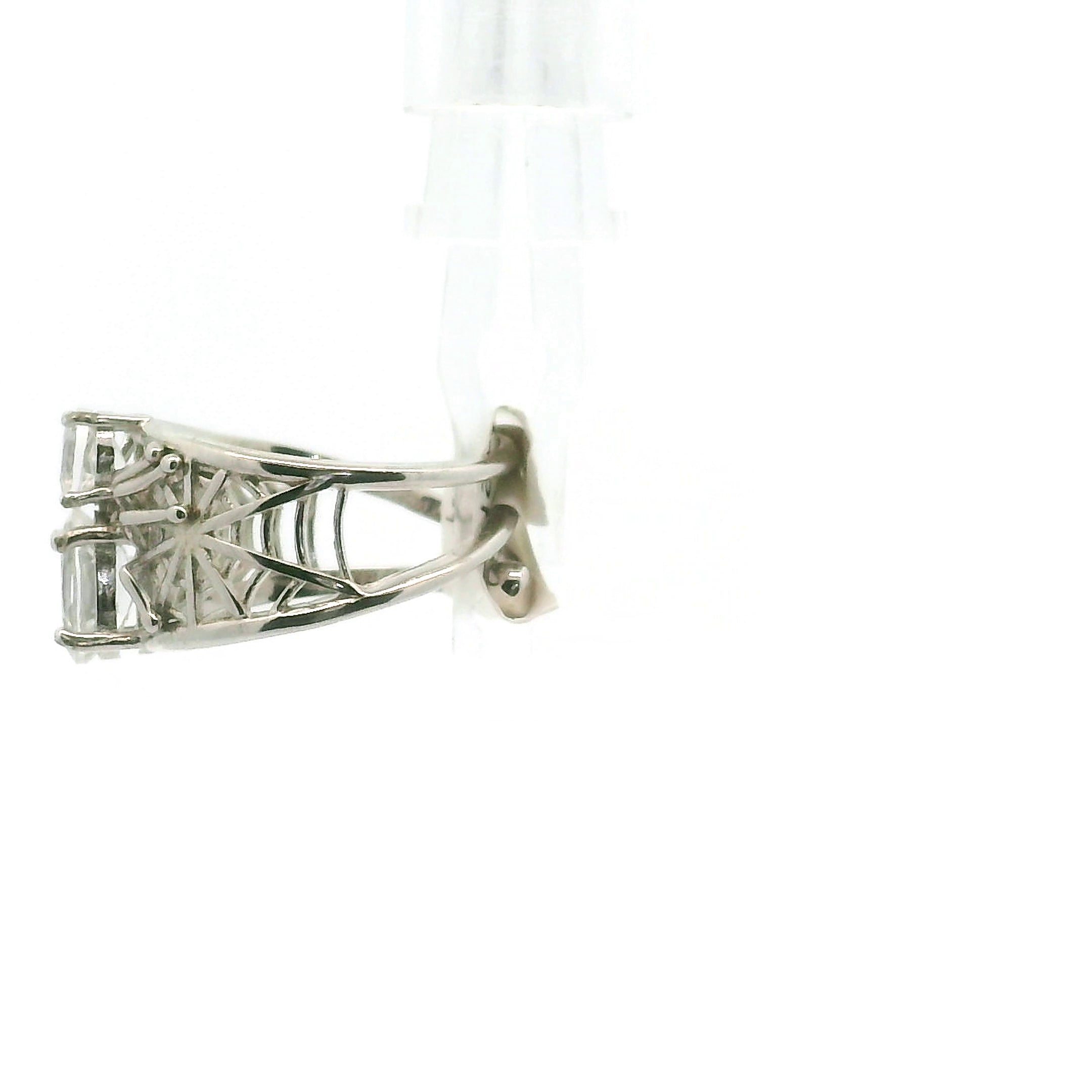 Spider on Spiderweb Cuff Ring .925 Silver for Weaving a Web