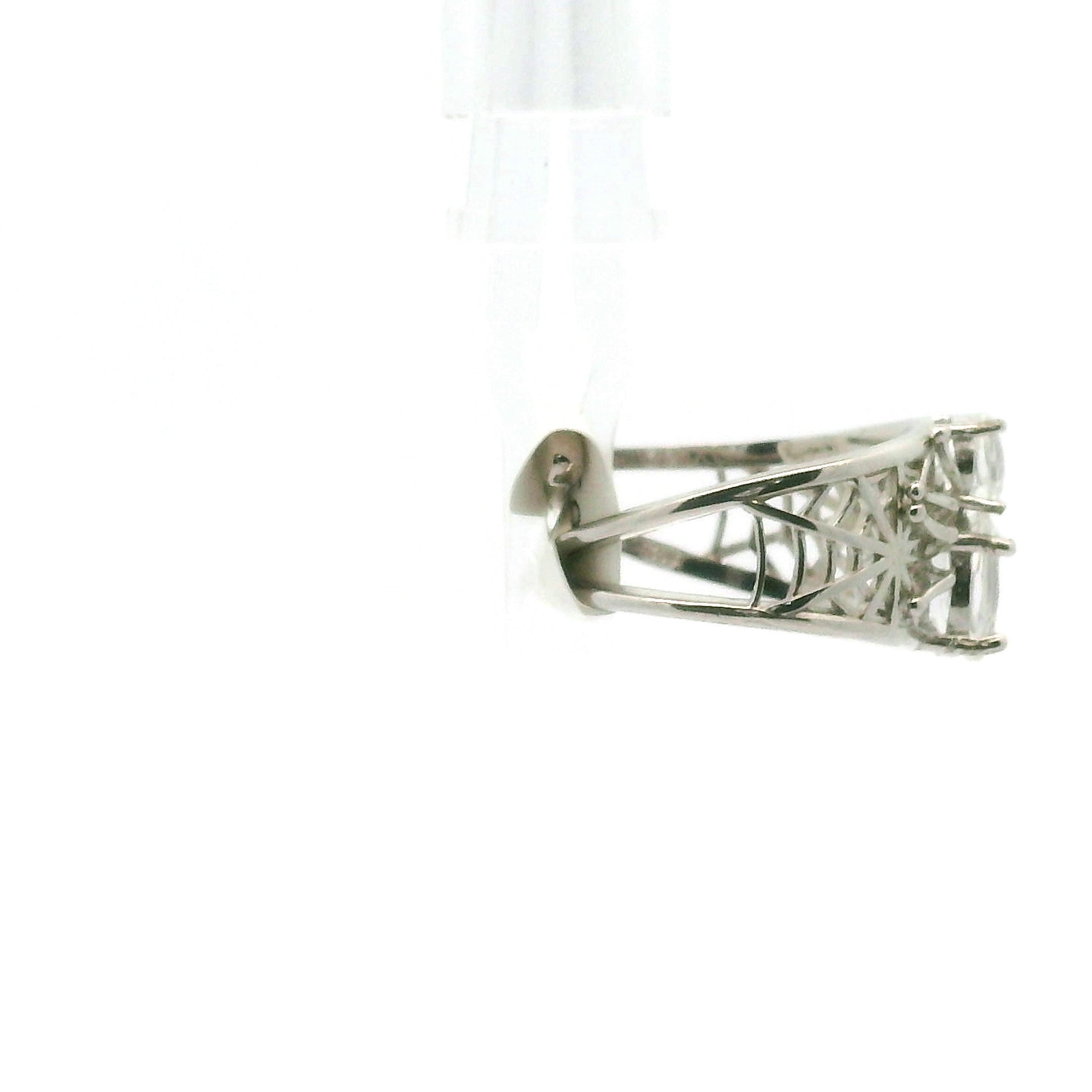 Spider on Spiderweb Cuff Ring .925 Silver for Weaving a Web