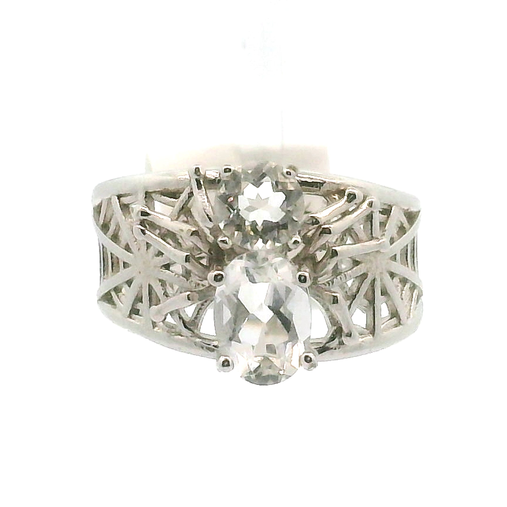 Spider on Spiderweb Cuff Ring .925 Silver for Weaving a Web
