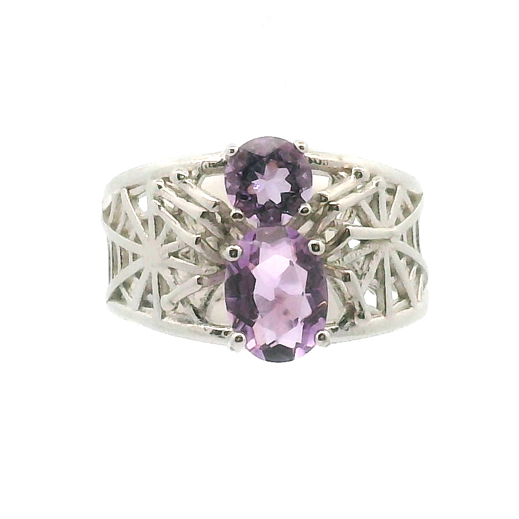Spider on Spiderweb Cuff Ring .925 Silver for Weaving a Web