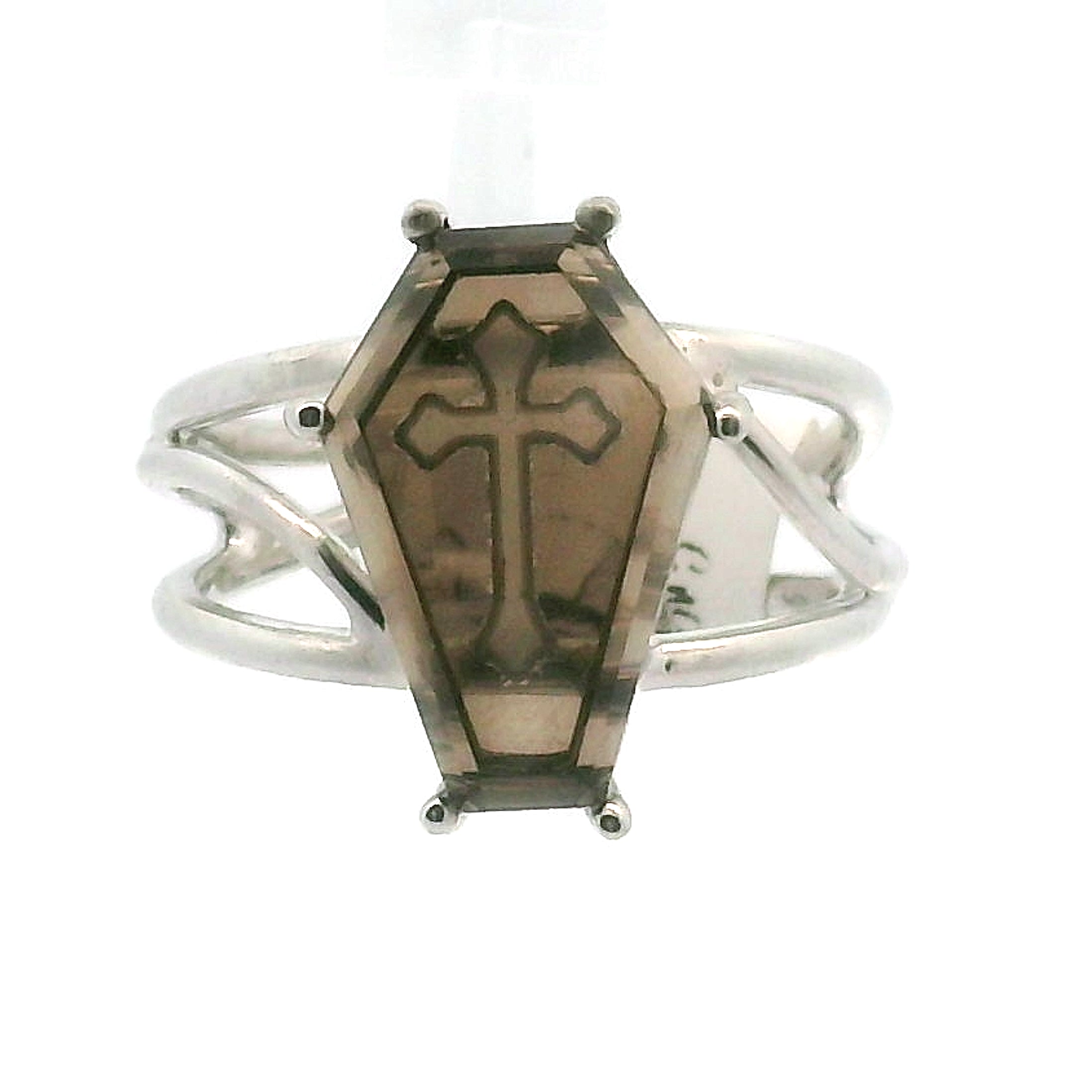 Cross Coffin Finger Cuff Adjustable Ring .925 Silver for Faith and Resurrection