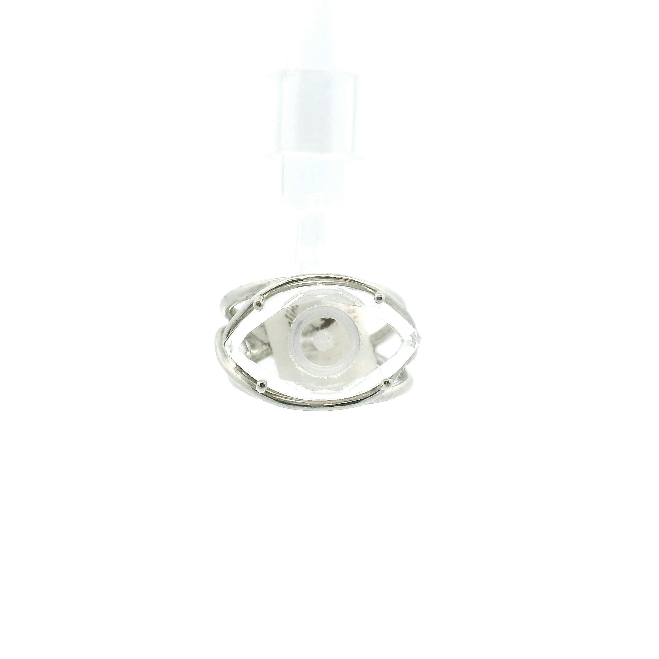 Evil Eye Finger Cuff Adjustable Ring .925 Silver for Spiritual Protection