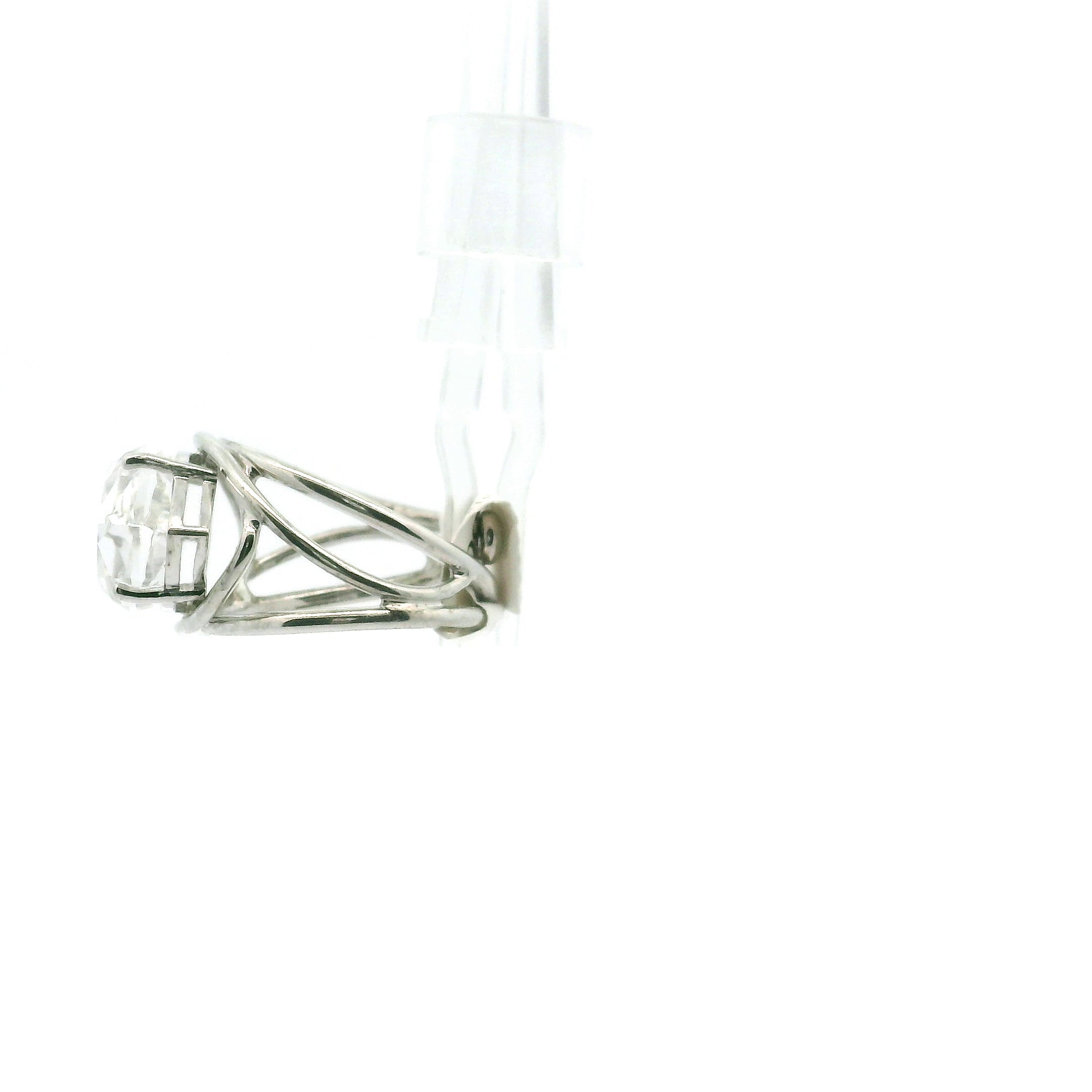 Evil Eye Finger Cuff Adjustable Ring .925 Silver for Spiritual Protection
