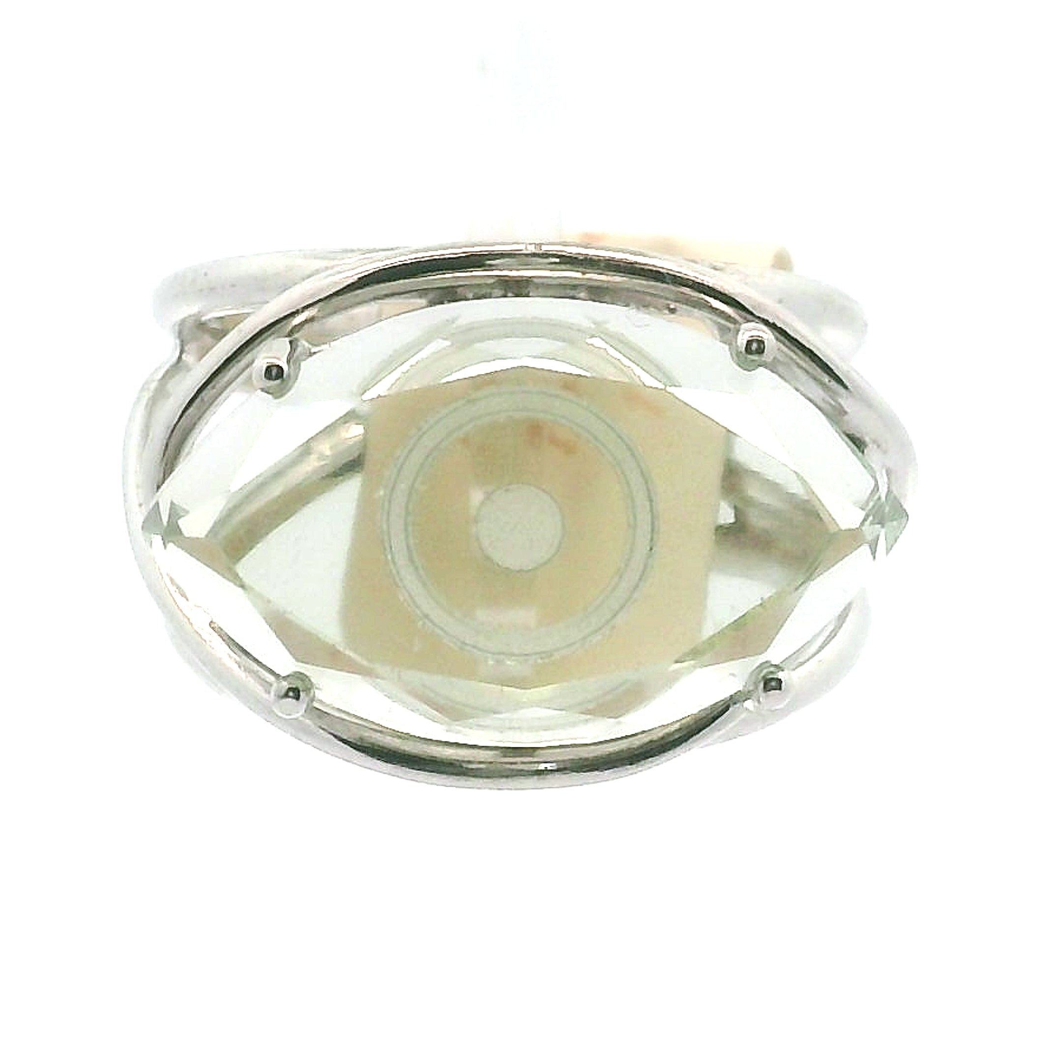 Evil Eye Finger Cuff Adjustable Ring .925 Silver for Spiritual Protection