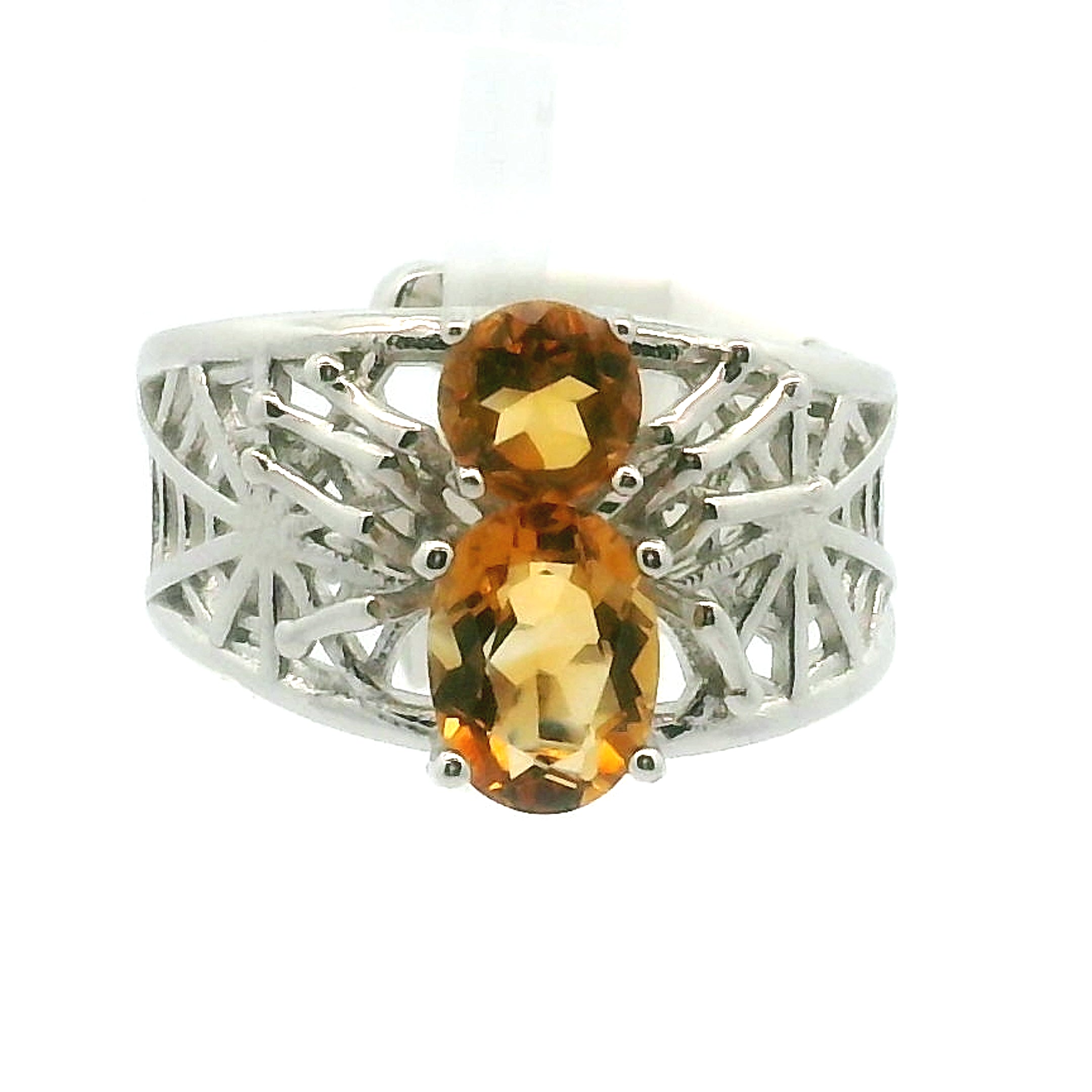Spider on Spiderweb Cuff Ring .925 Silver for Weaving a Web