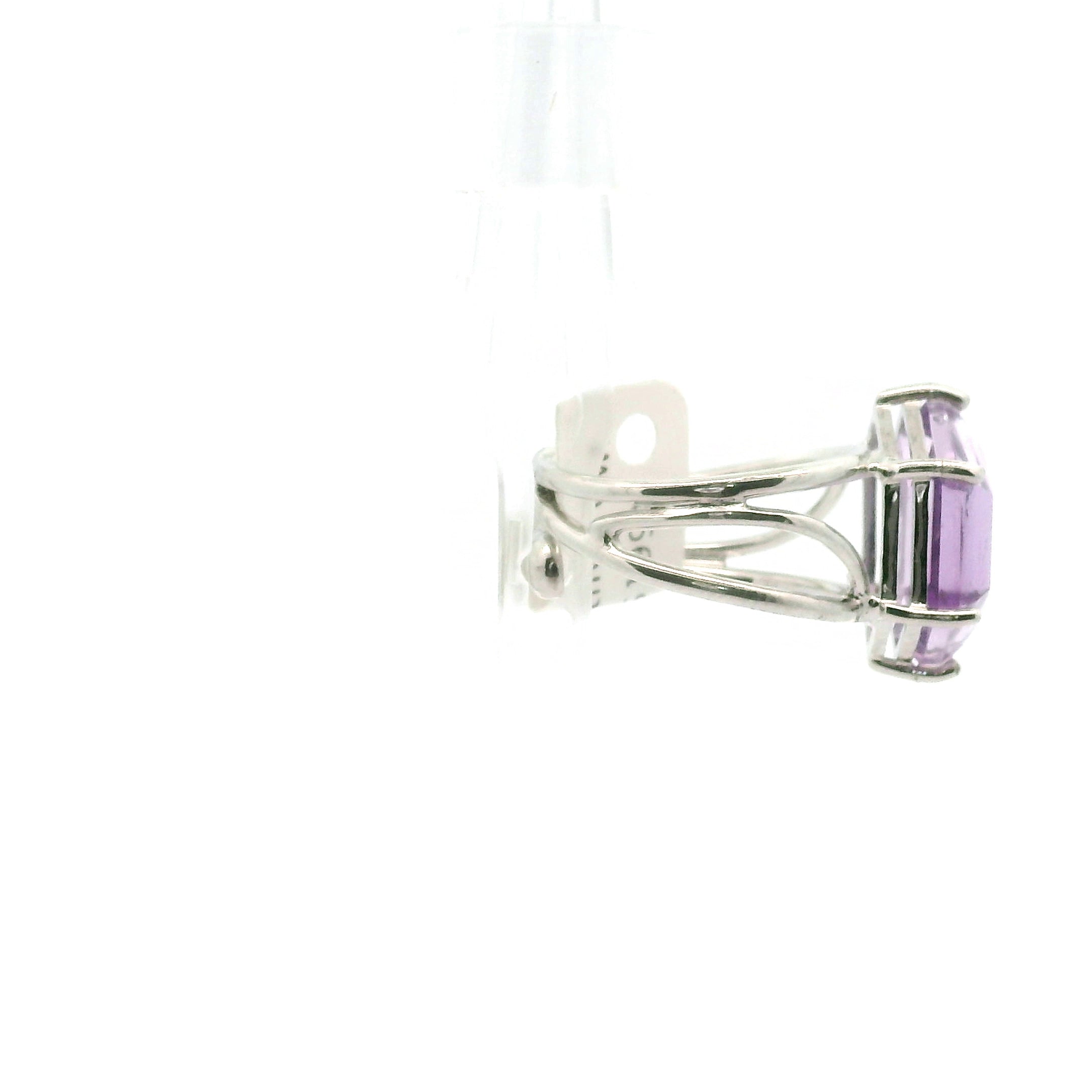 Amethyst Owl Hexagon Cuff Ring .925 Silver for Spiritual Insight