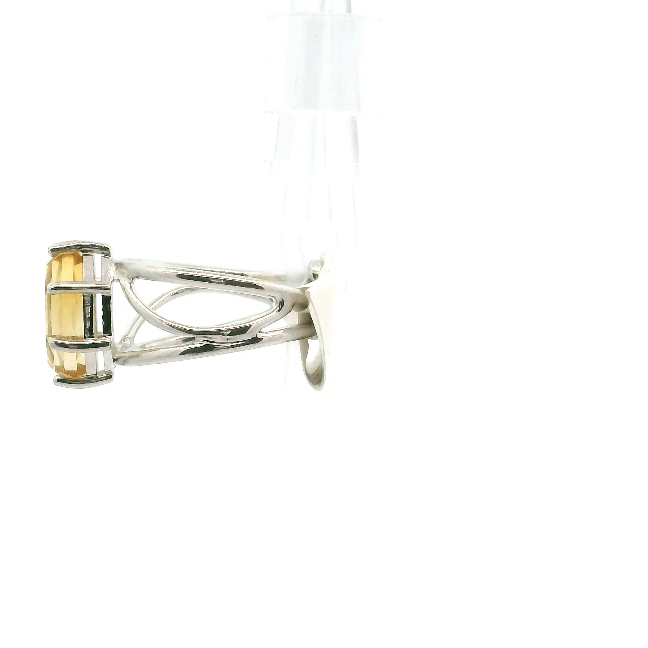 Citrine Happy Jack Cuff Ring .925 Silver for Joy and Happiness