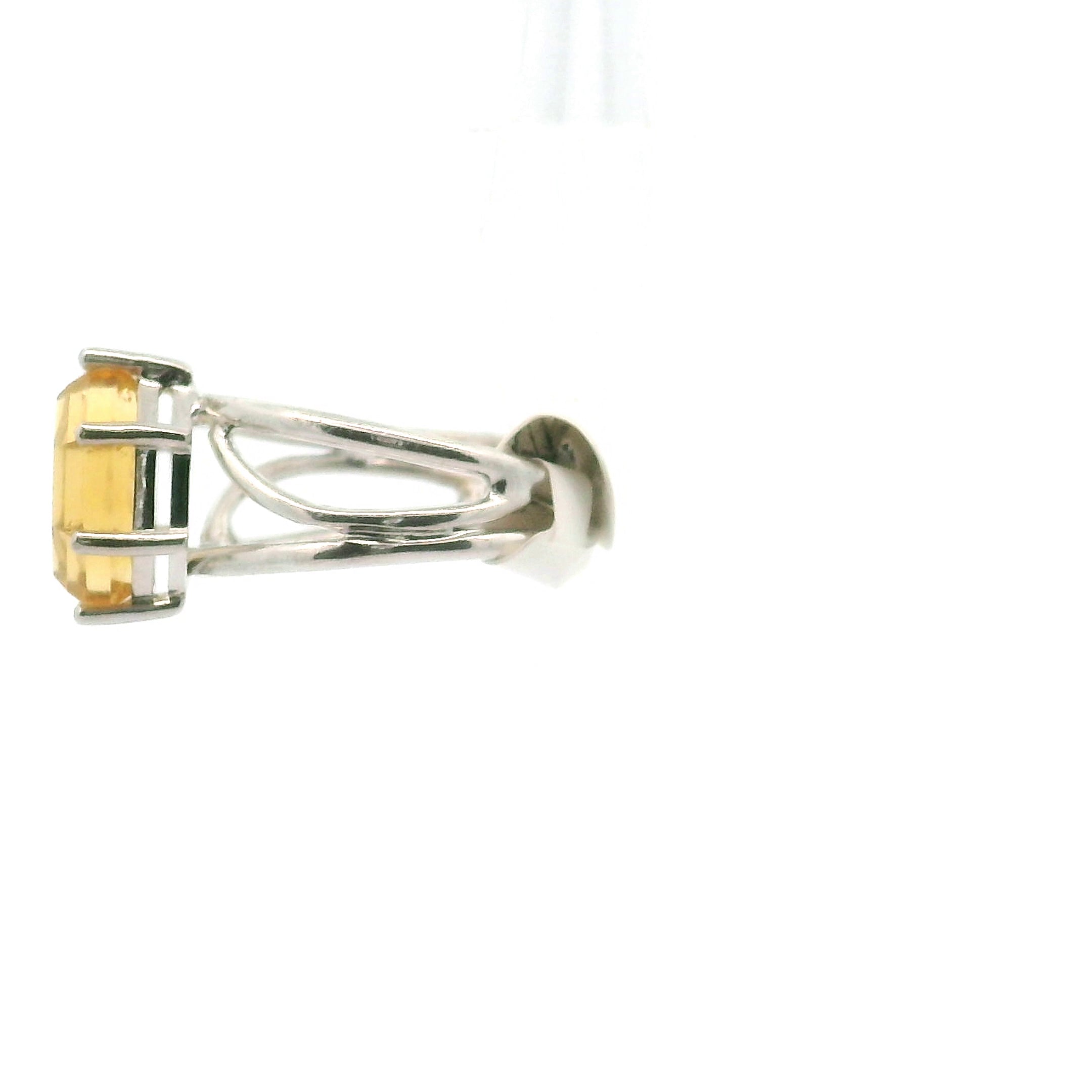 Citrine Sinister Jack Cuff Ring .925 Silver for Playfulness