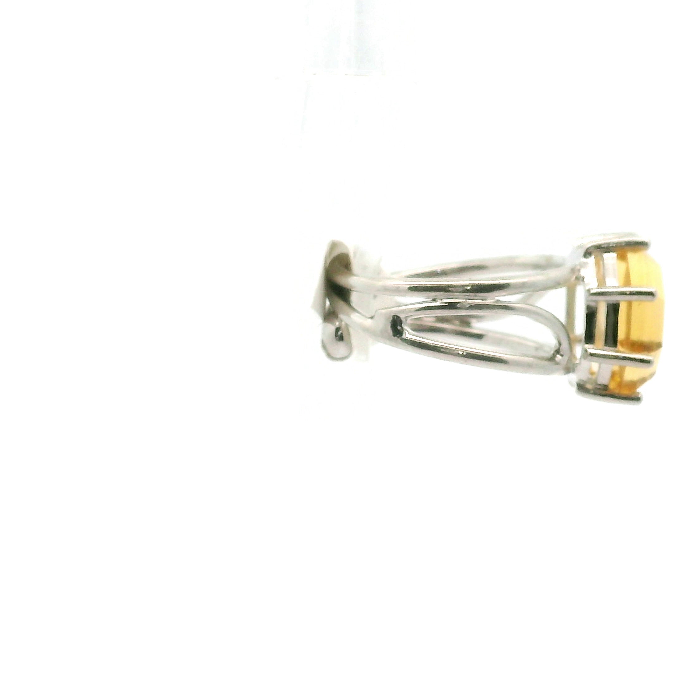 Citrine Sinister Jack Cuff Ring .925 Silver for Playfulness