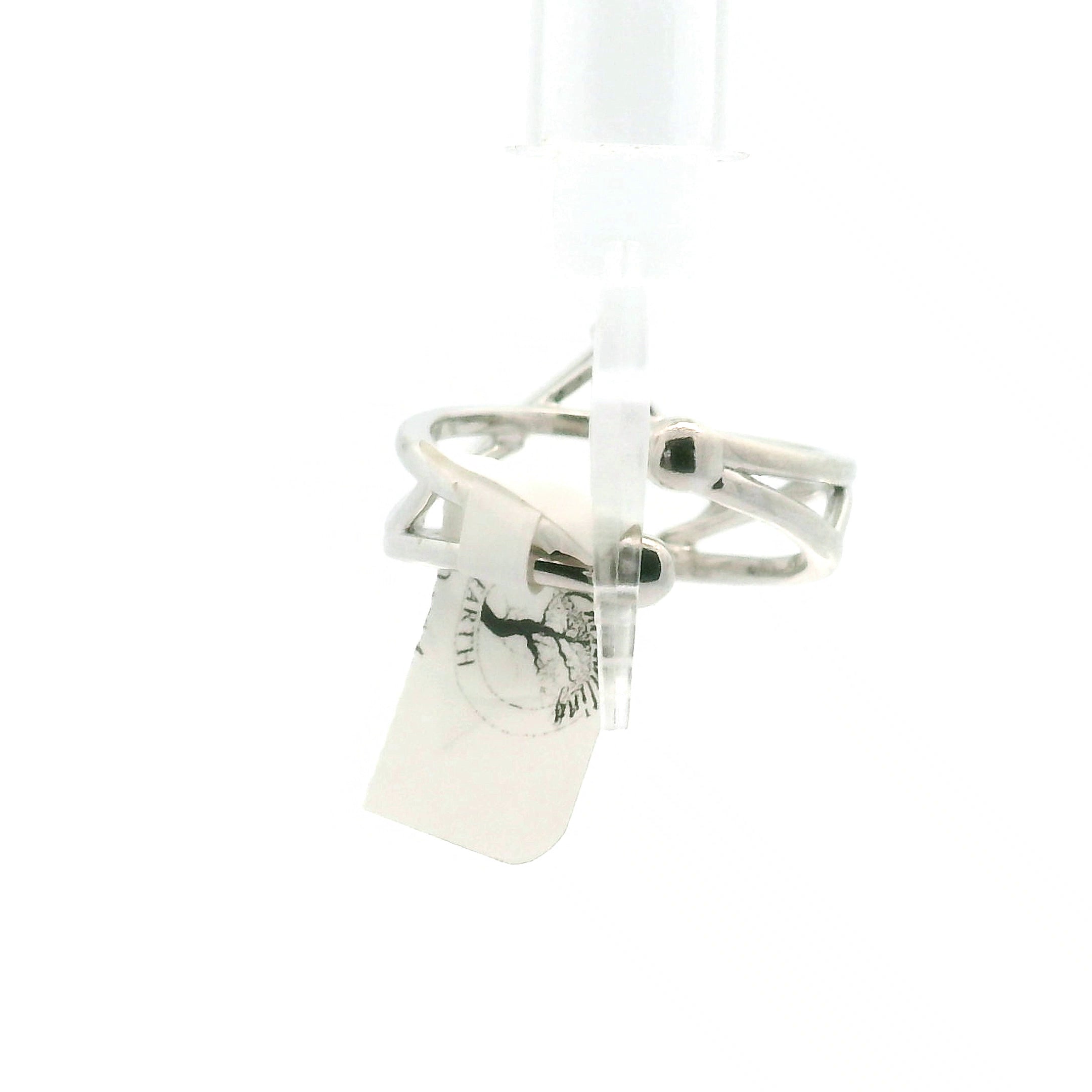 Skull Diamond Cuff Ring .925 Silver for Spiritual Protection
