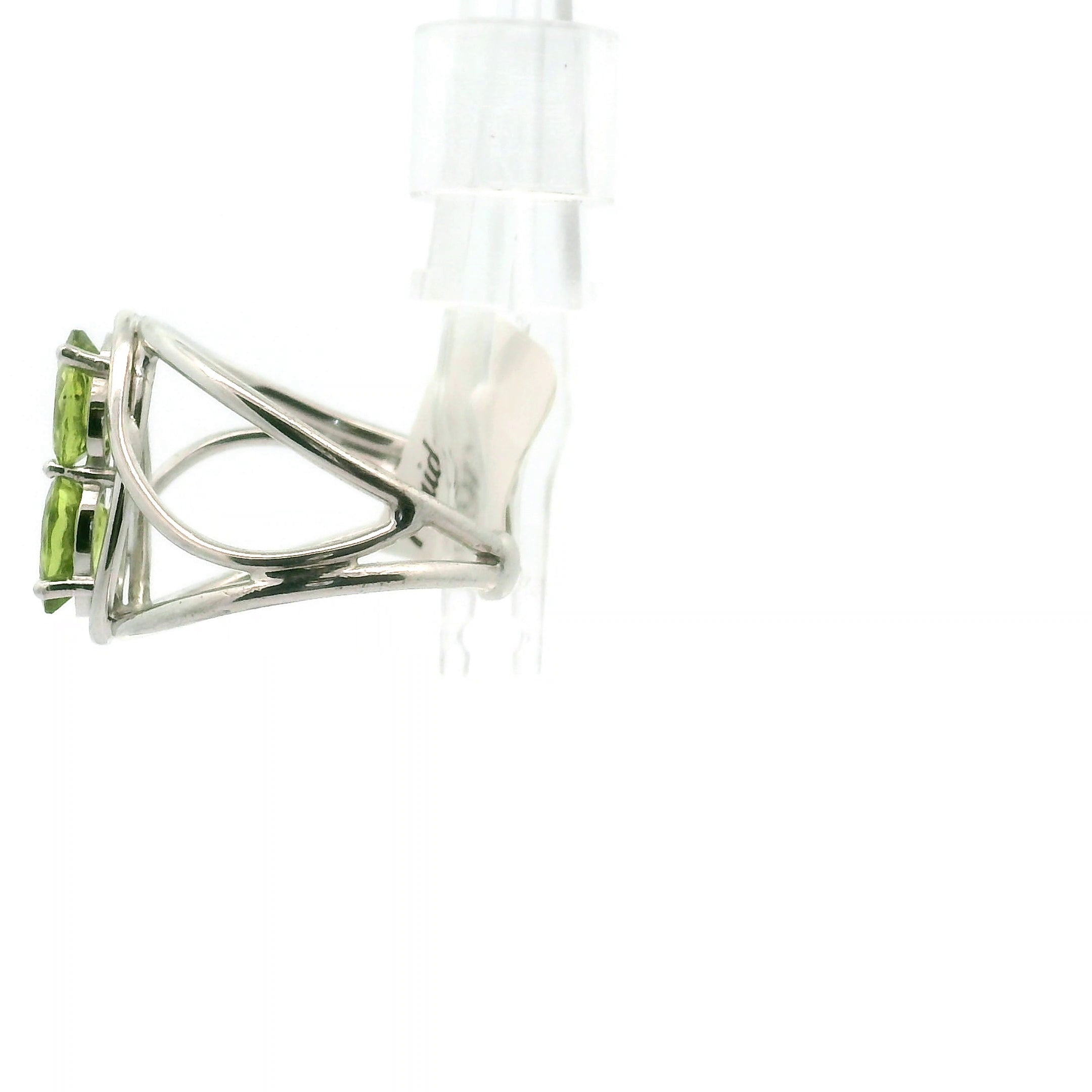 Peridot Finger Wand Cuff Ring .925 Silver for Luck and Prosperity