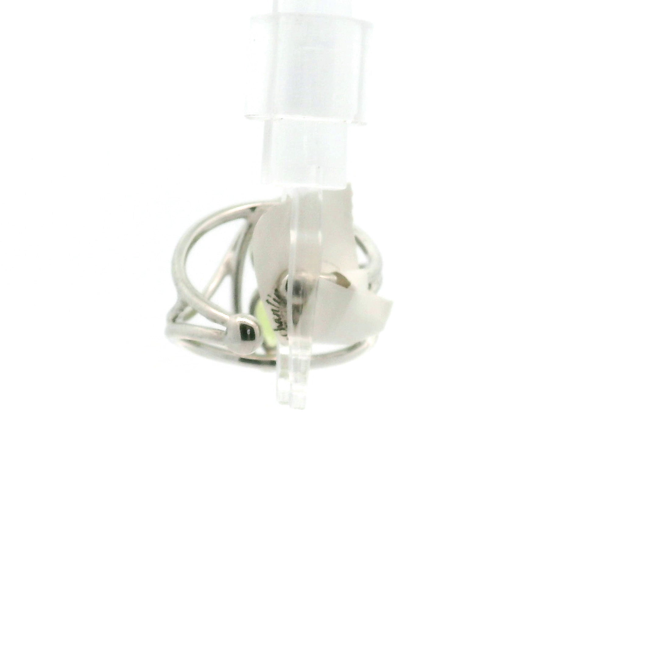 Peridot Finger Wand Cuff Ring .925 Silver for Luck and Prosperity