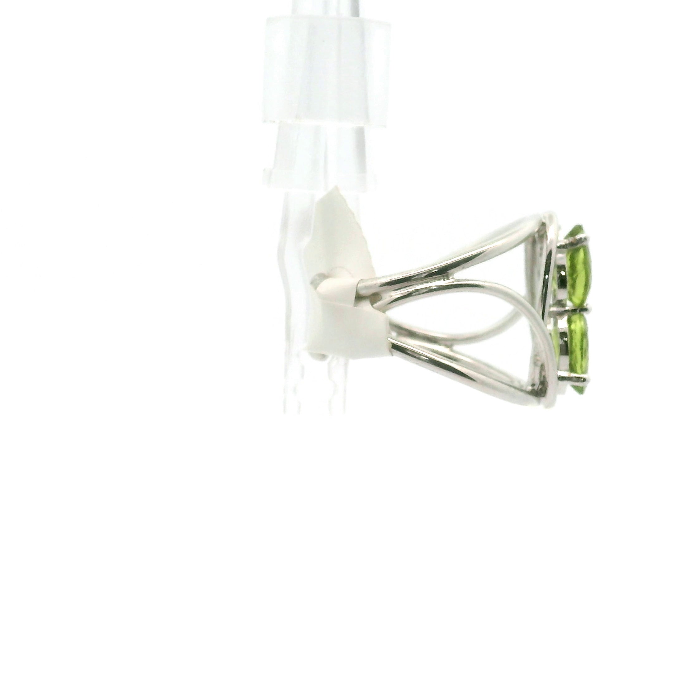 Peridot Finger Wand Cuff Ring .925 Silver for Luck and Prosperity