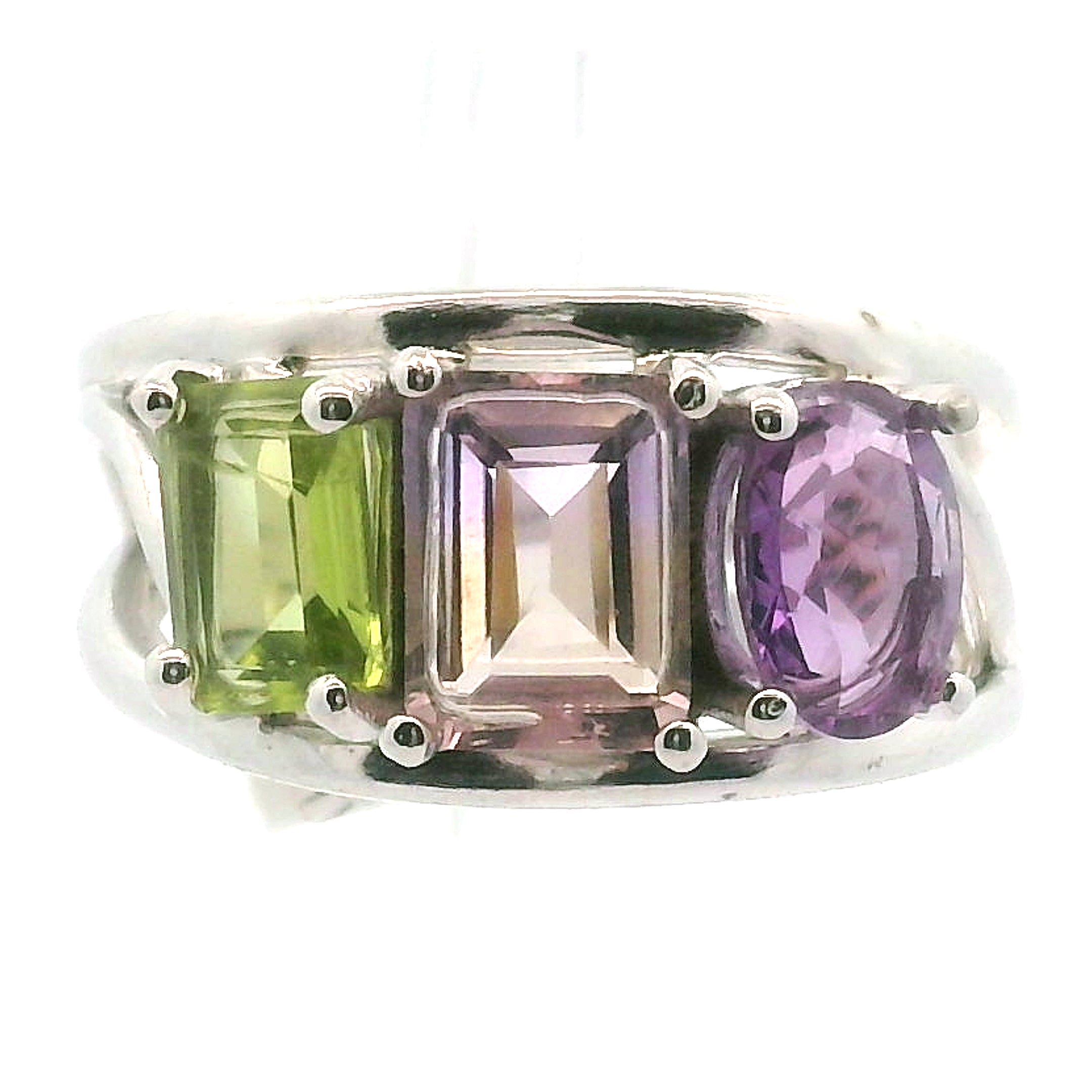 Triple Stone Crown Ring .925 Silver for Embracing your Power