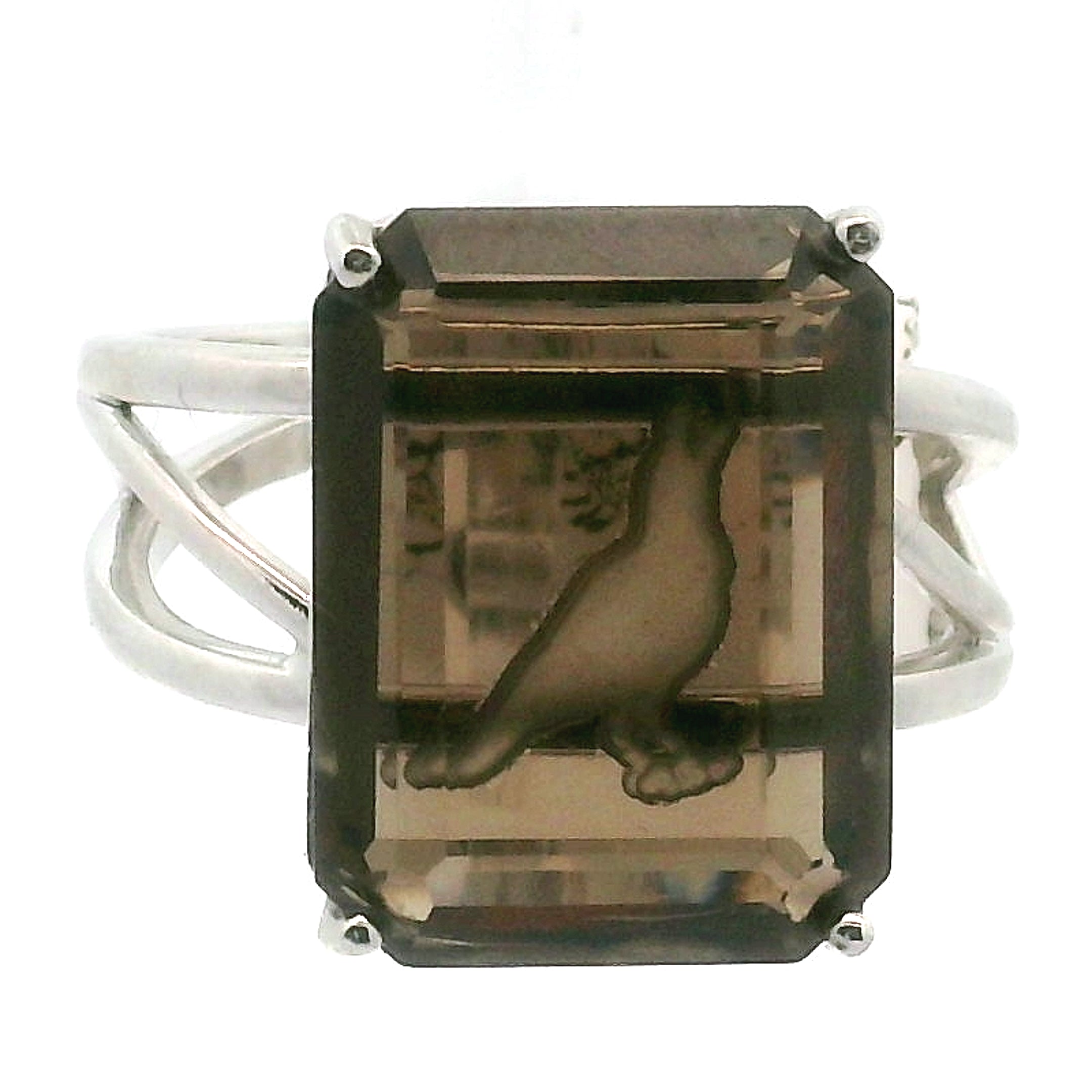 Raven Finger Cuff Adjustable Ring .925 Silver for Communication with Spirit