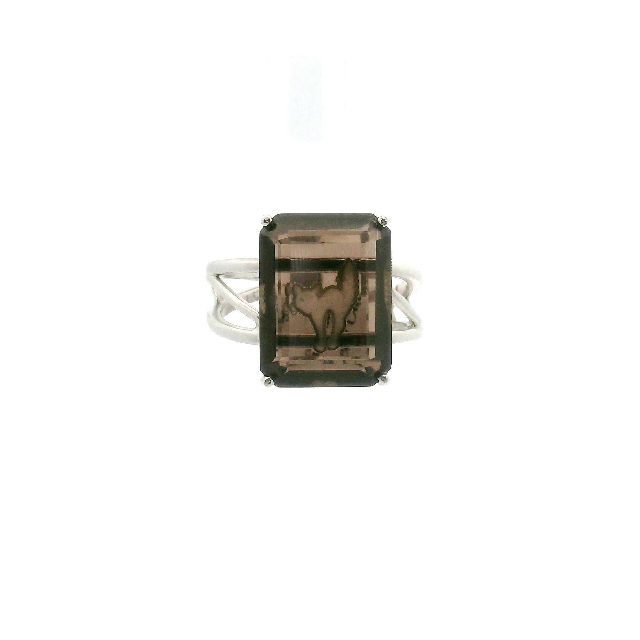 Scaredy Cat Finger Cuff Adjustable Ring .925 Silver for Connecting with Spirit