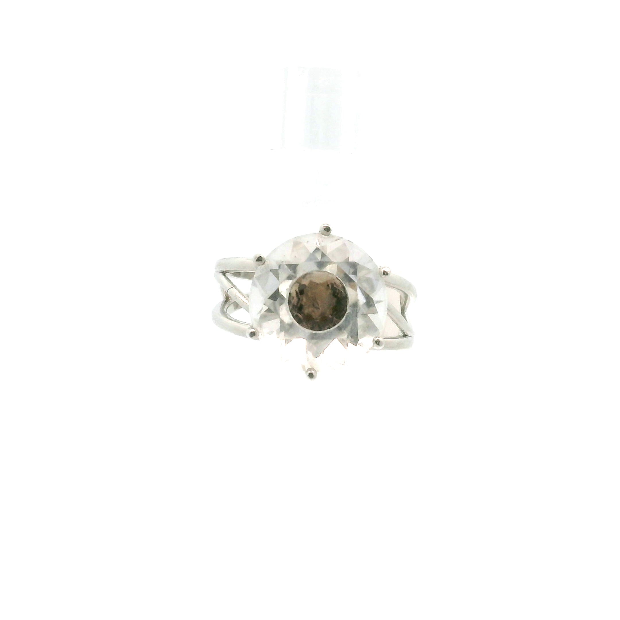 Double Faceted Eye Cuff Ring .925 Silver for Clarity