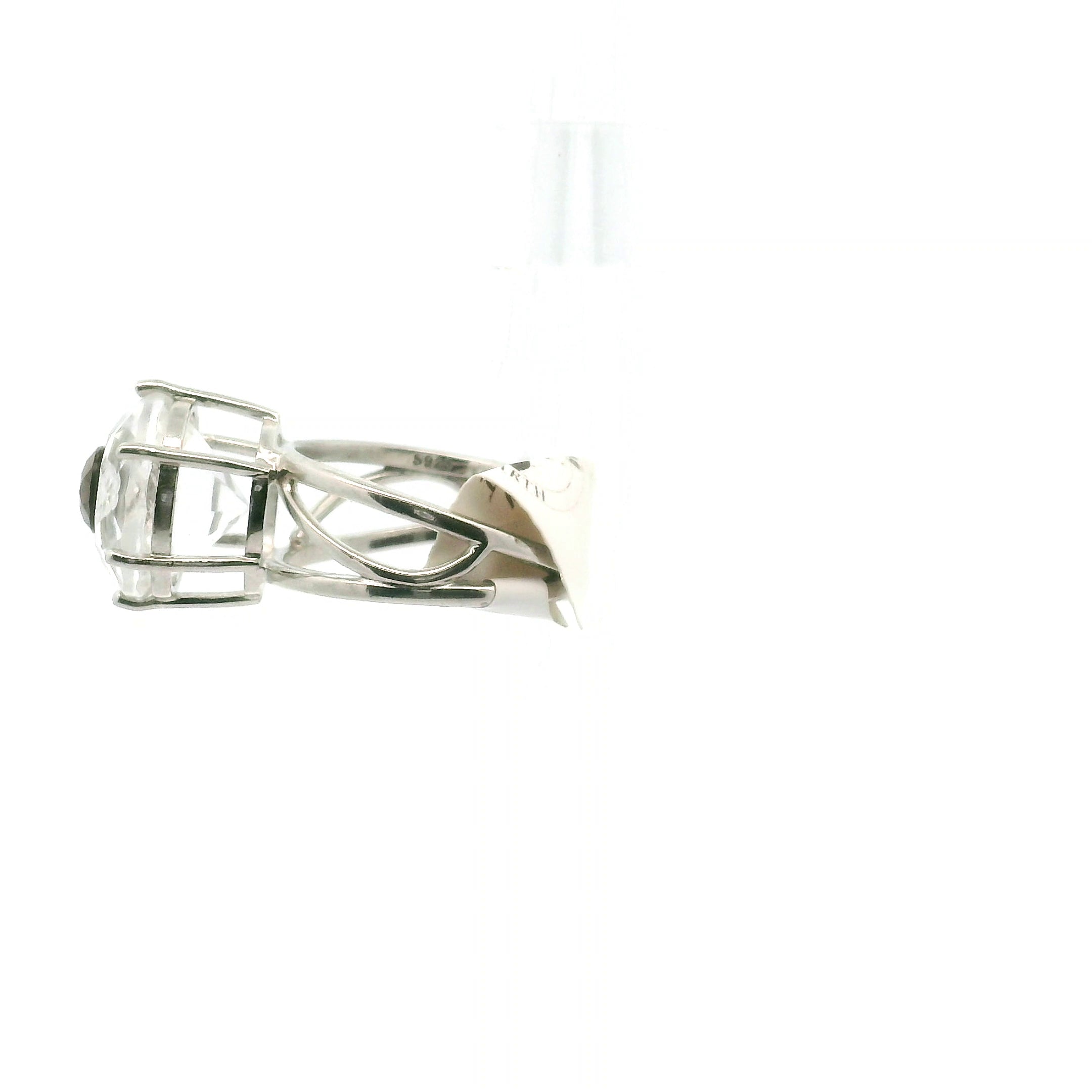 Double Faceted Eye Cuff Ring .925 Silver for Clarity