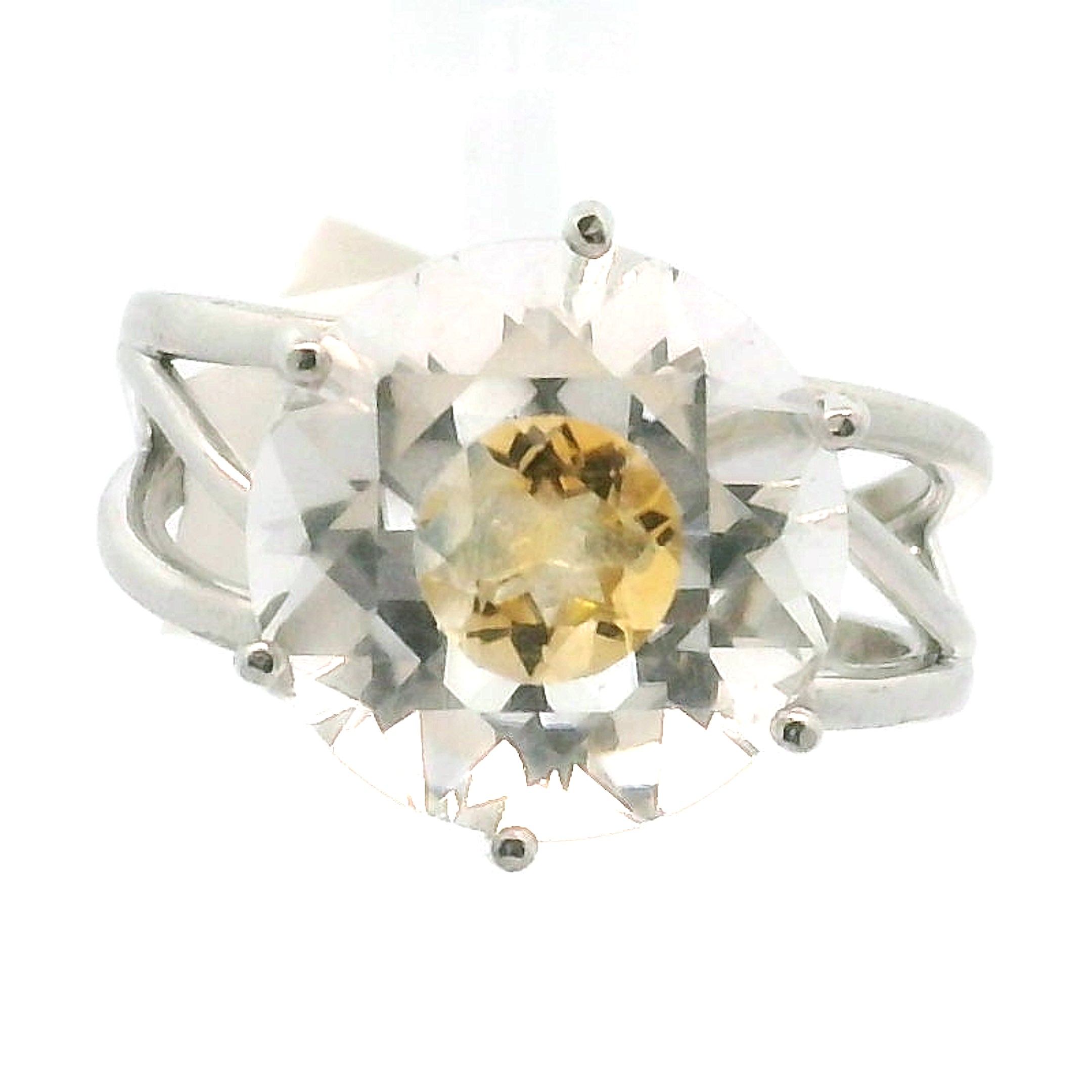 Double Faceted Eye Cuff Ring .925 Silver for Clarity