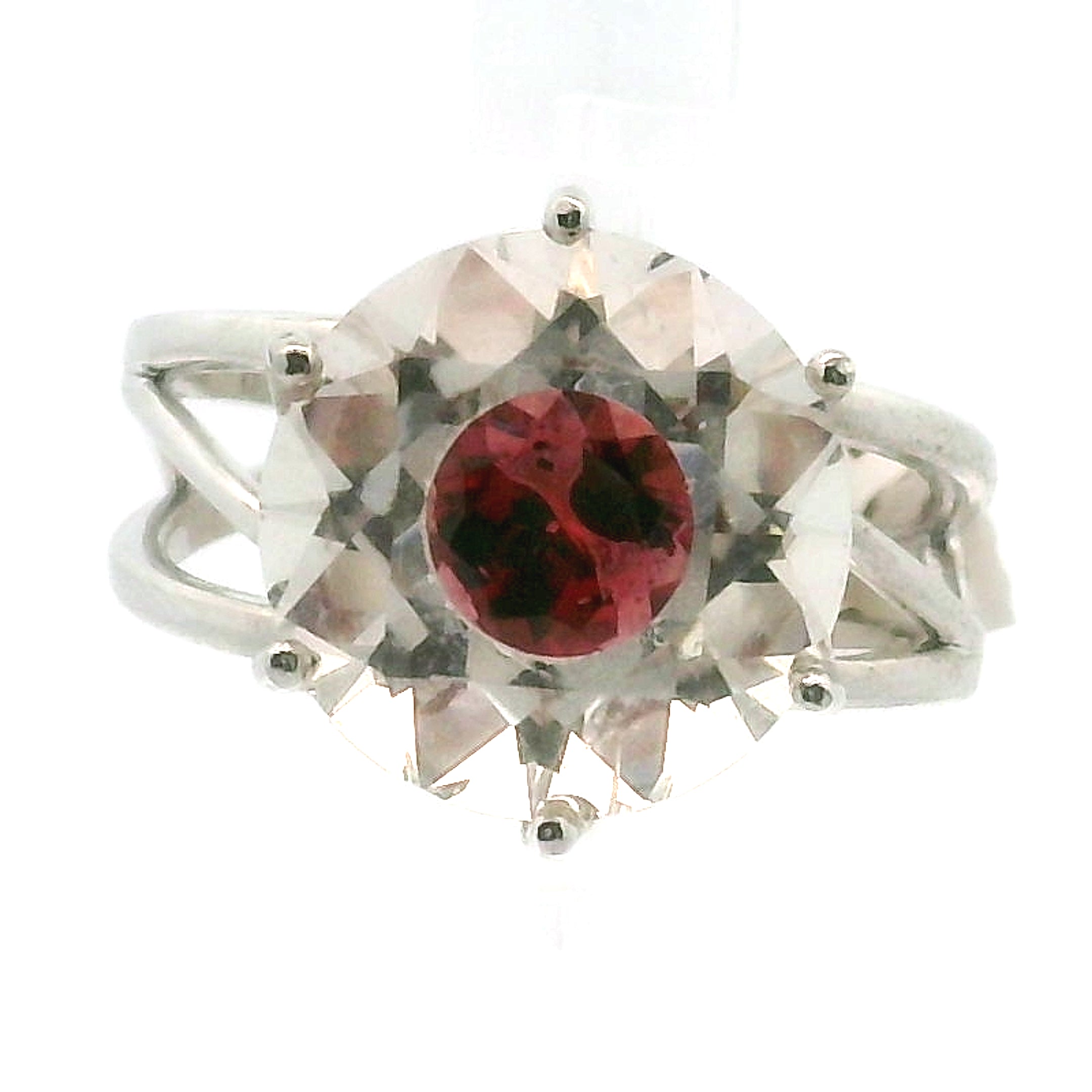 Double Faceted Eye Cuff Ring .925 Silver for Clarity