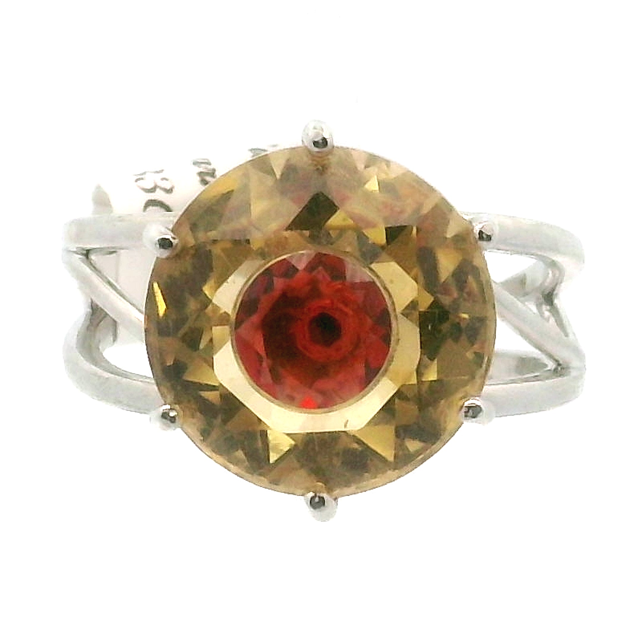 Double Faceted Eye Cuff Ring .925 Silver for Clarity