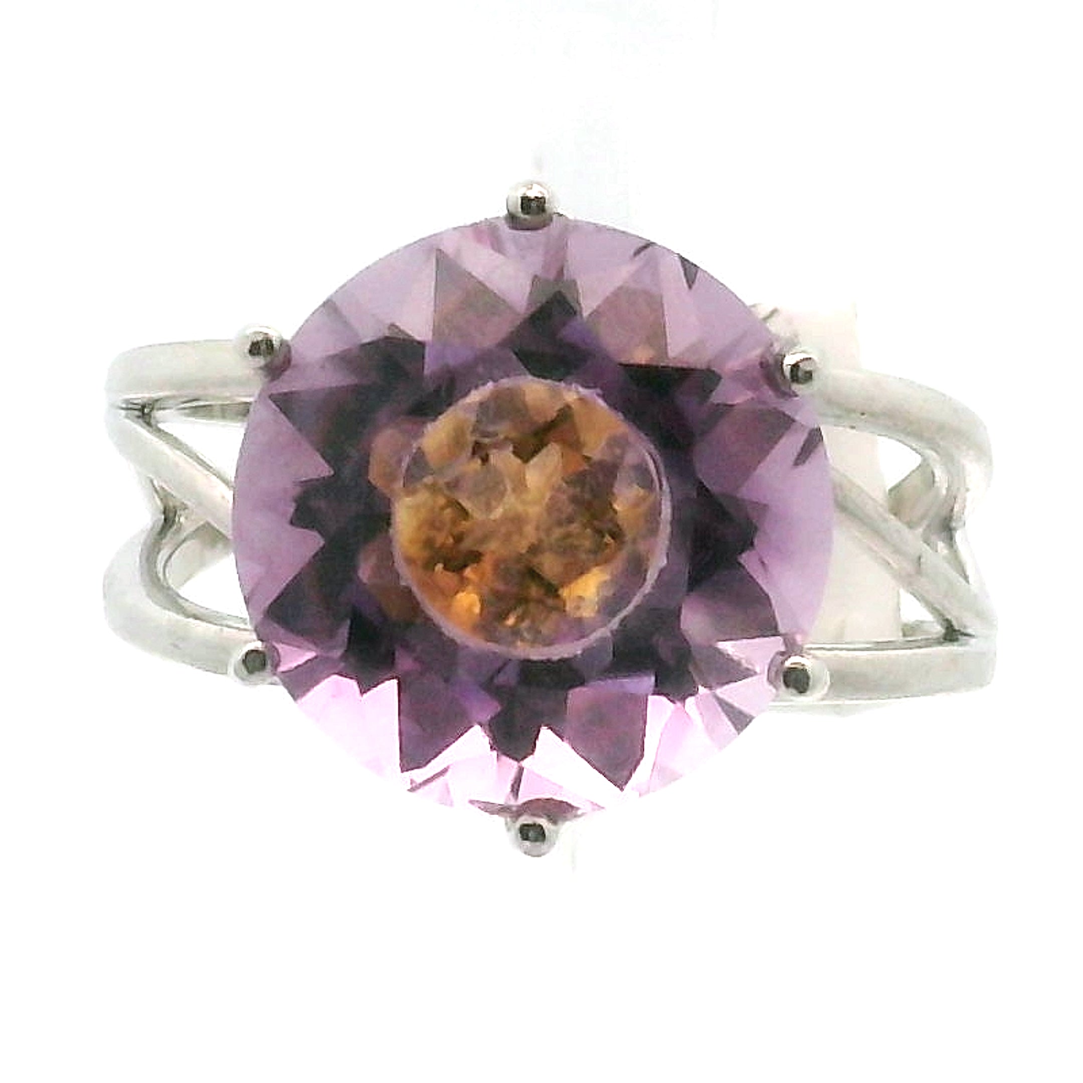 Double Faceted Eye Cuff Ring .925 Silver for Clarity
