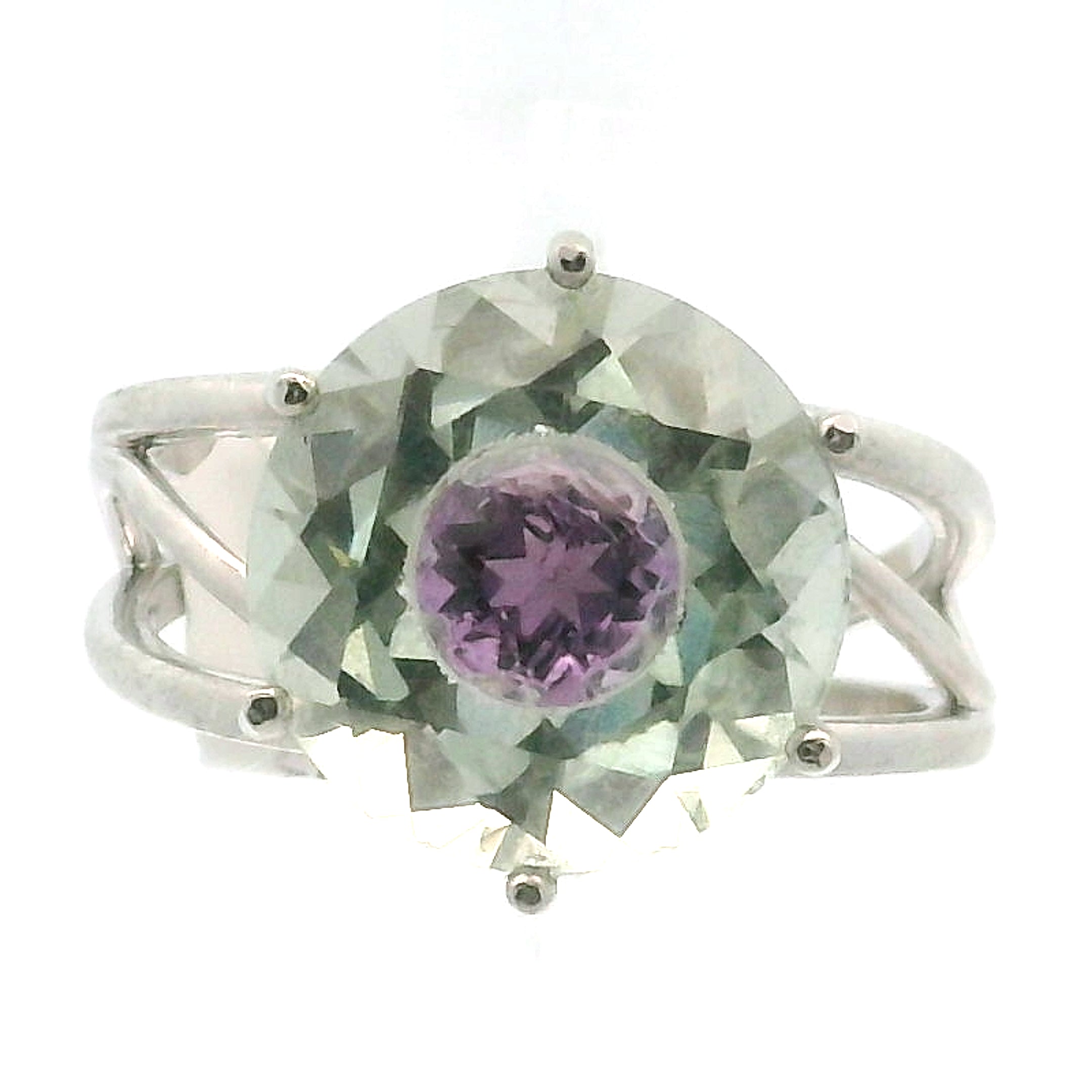 Double Faceted Eye Cuff Ring .925 Silver for Clarity