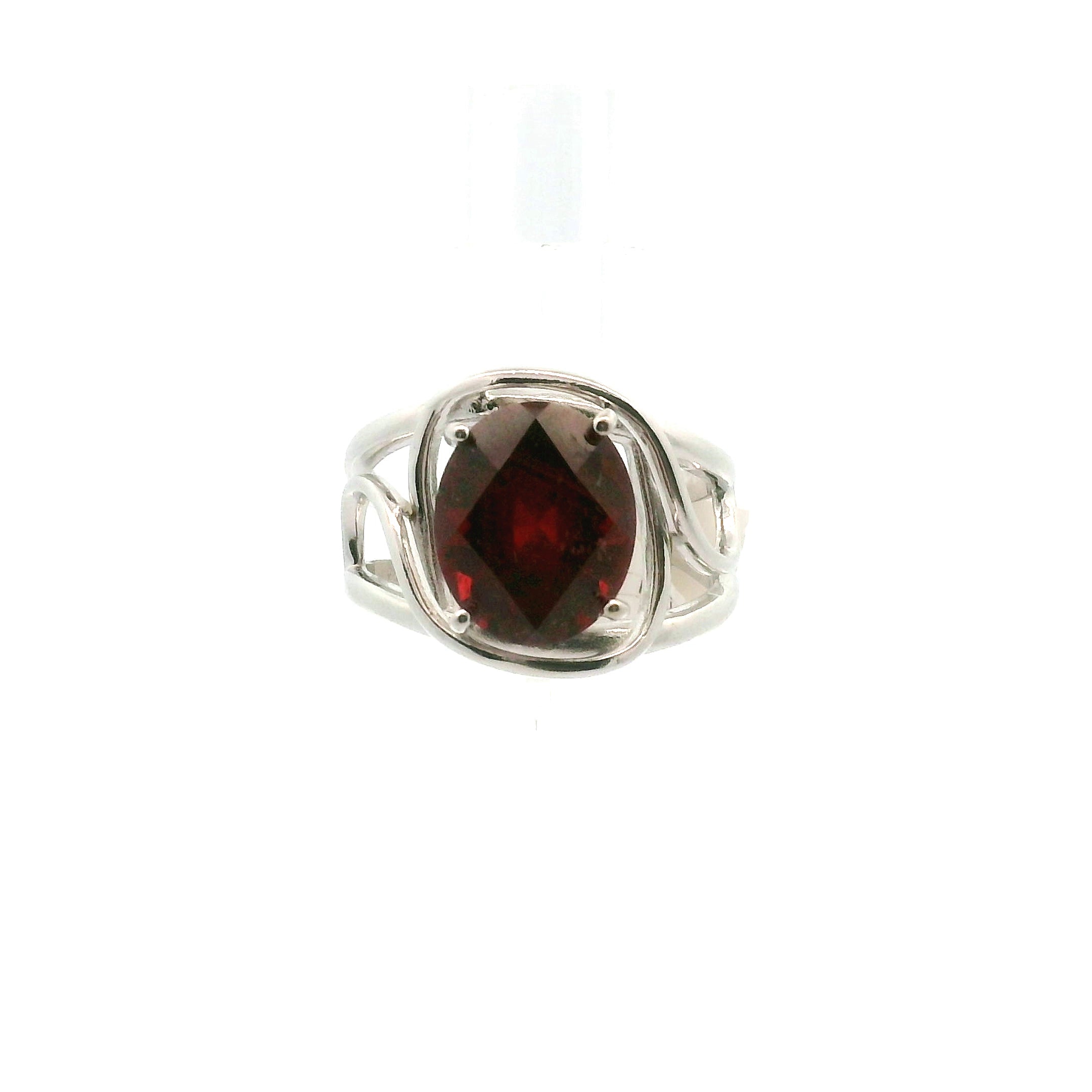 Tanzania Garnet Cuff Ring .925 Silver for Strength and Grounding