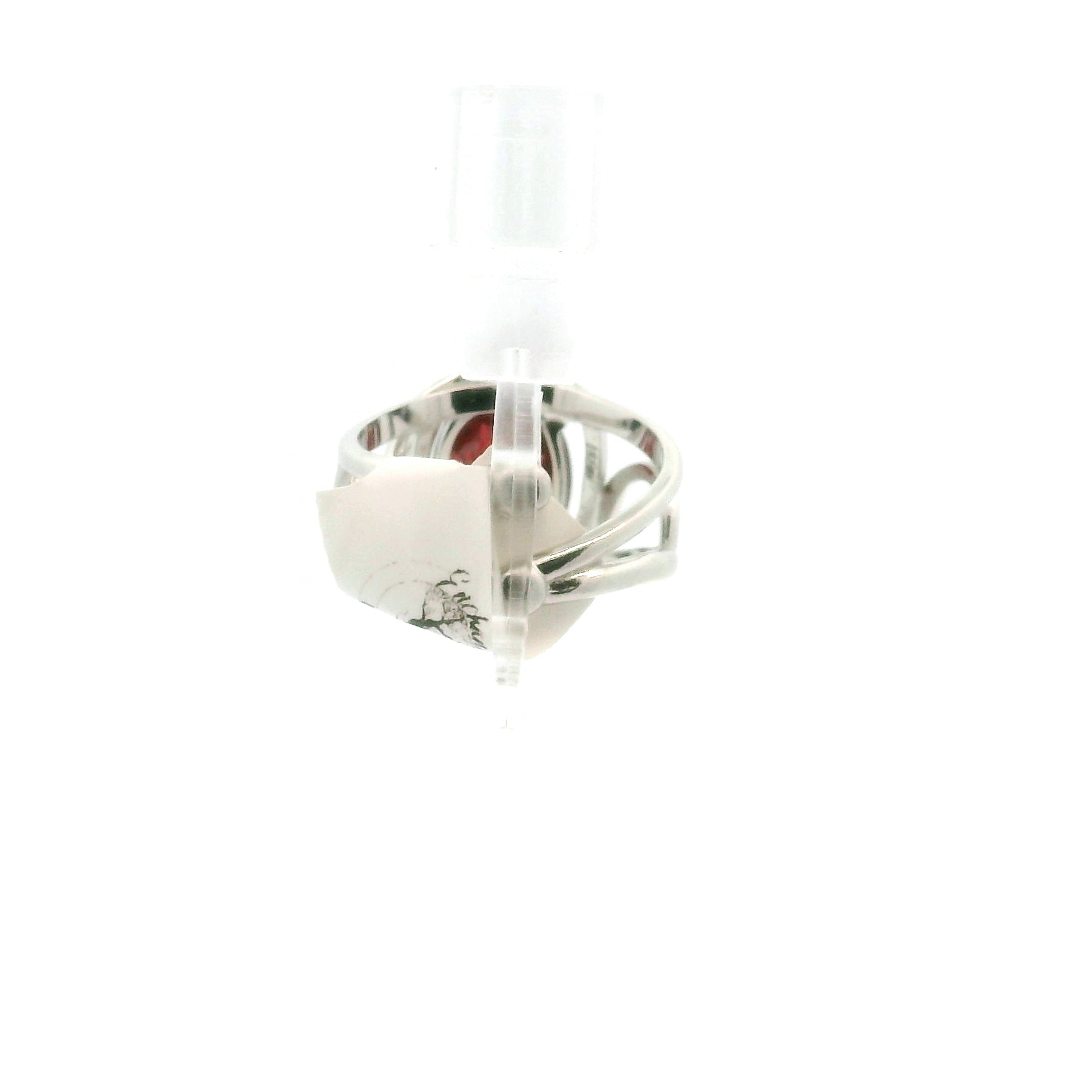 Tanzania Garnet Cuff Ring .925 Silver for Strength and Grounding