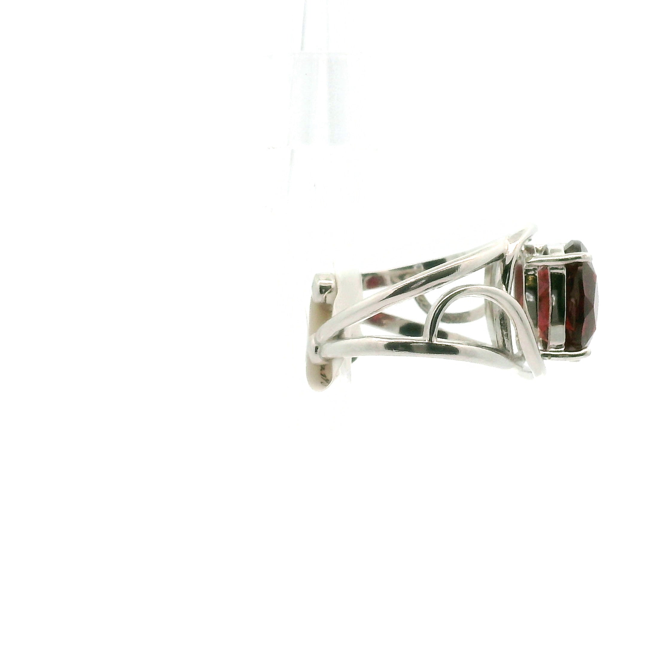 Tanzania Garnet Cuff Ring .925 Silver for Strength and Grounding