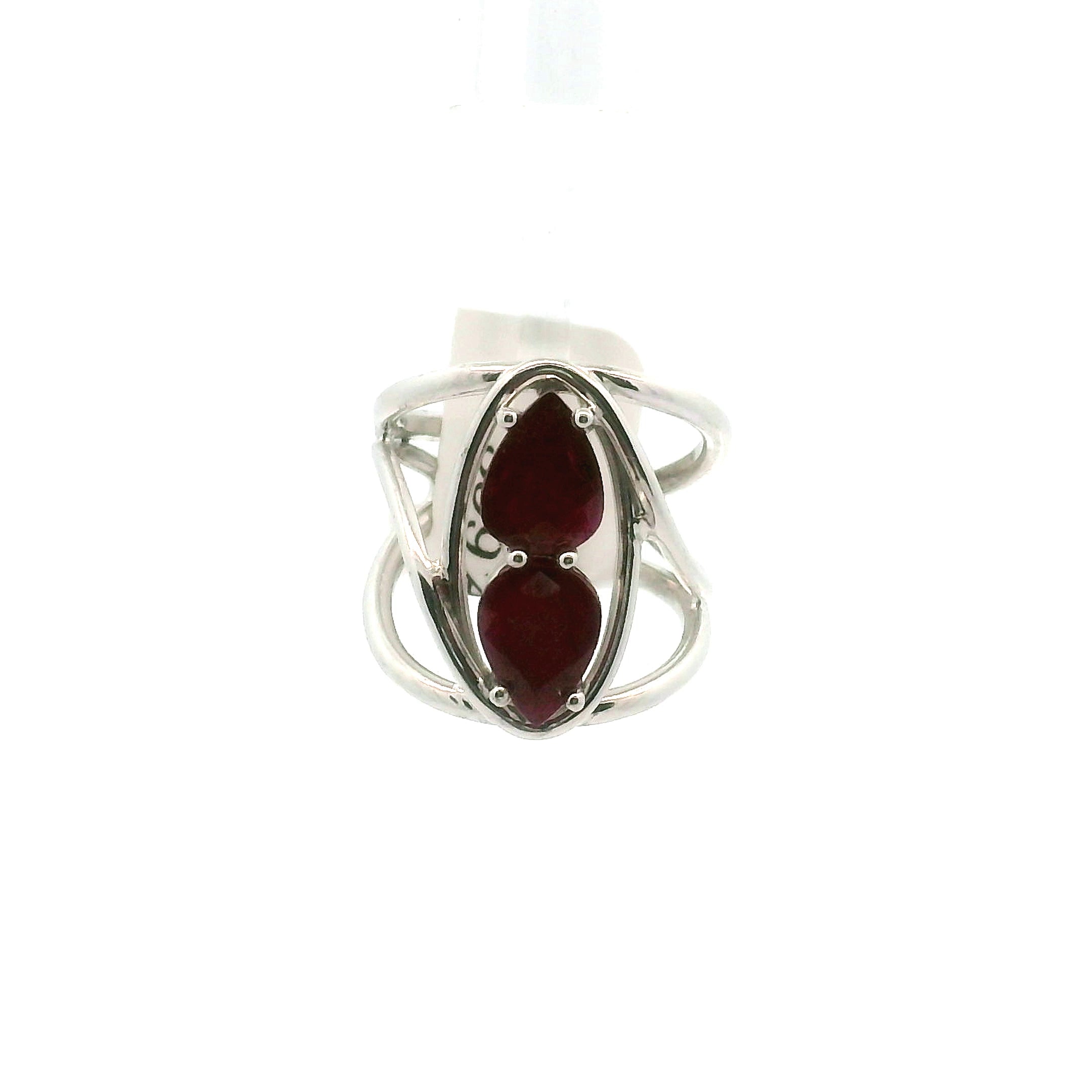 Ruby Finger Wand Cuff Ring .925 Silver for Passion and Beauty