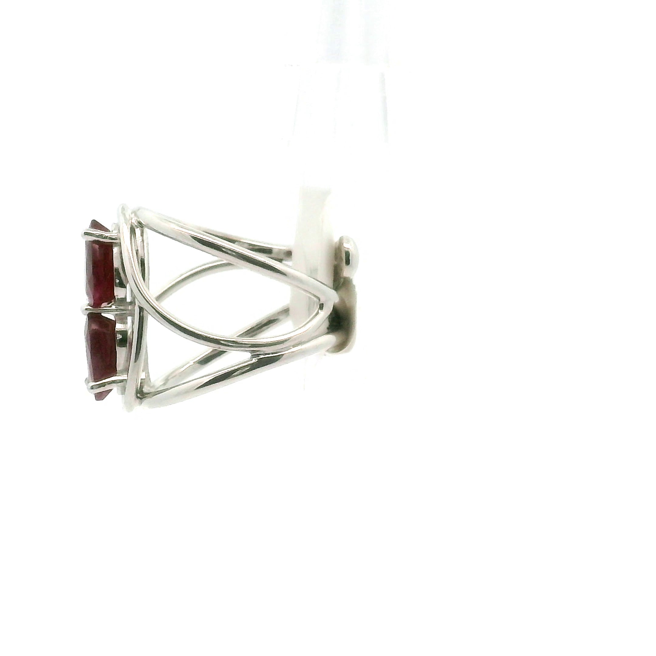 Ruby Finger Wand Cuff Ring .925 Silver for Passion and Beauty