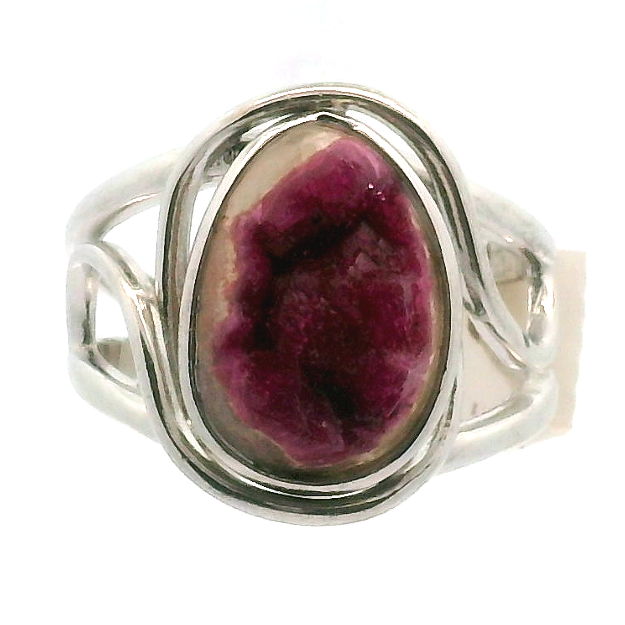 Cobalto Calcite Druzy Cuff Ring .925 Silver for Compassion, Emotional Healing, Harmony and Forgiveness
