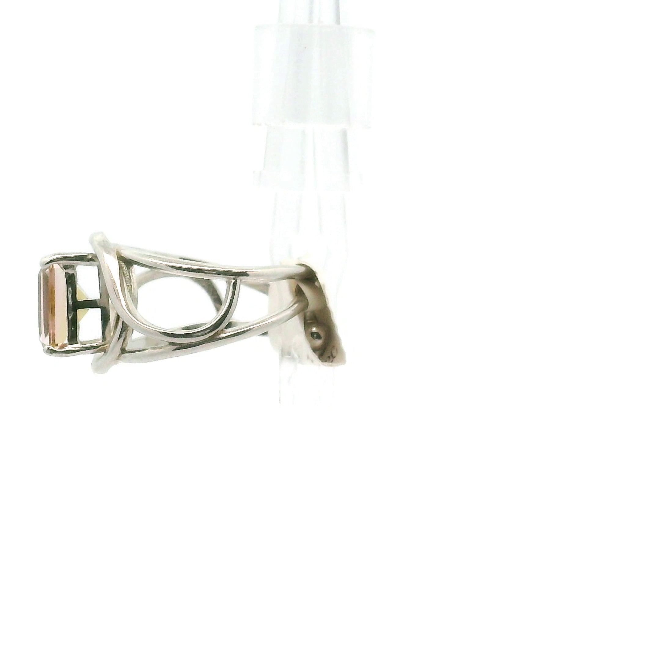 Nigeria Magical Tourmaline Cuff Ring .925 Silver for Positive Transformation