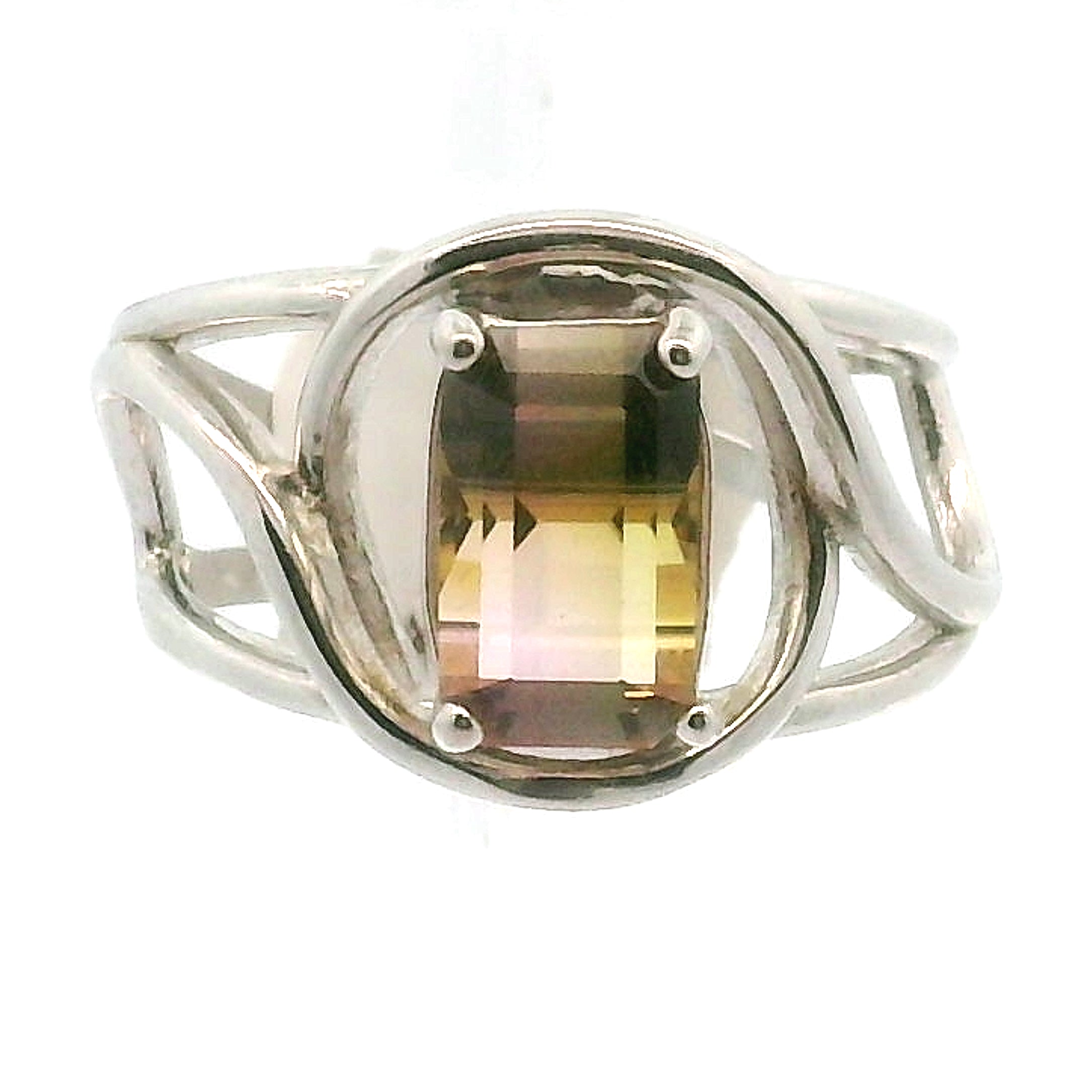 Nigeria Magical Tourmaline Cuff Ring .925 Silver for Positive Transformation