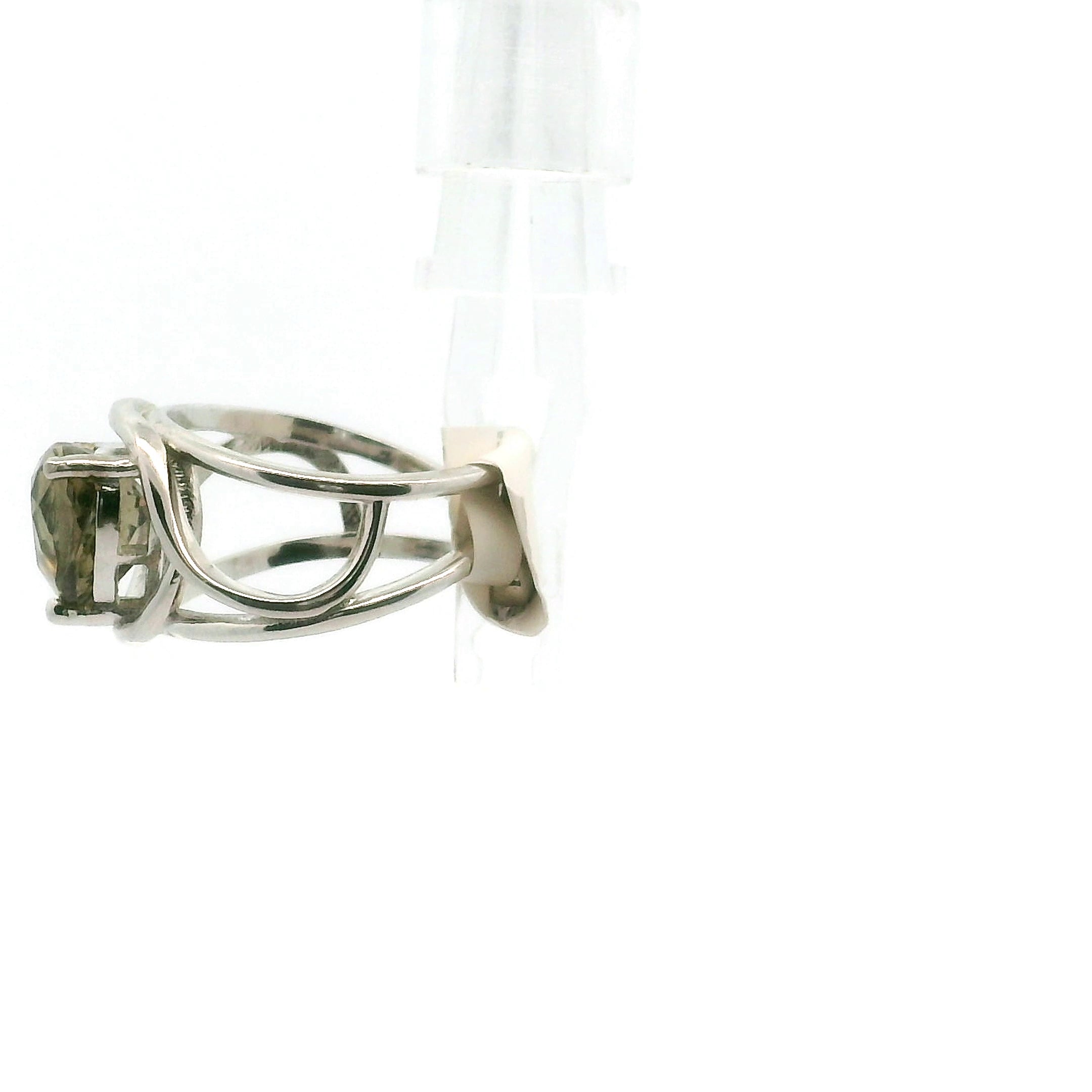 Tourmaline Heart Cuff Ring .925 Silver for Healing and Love