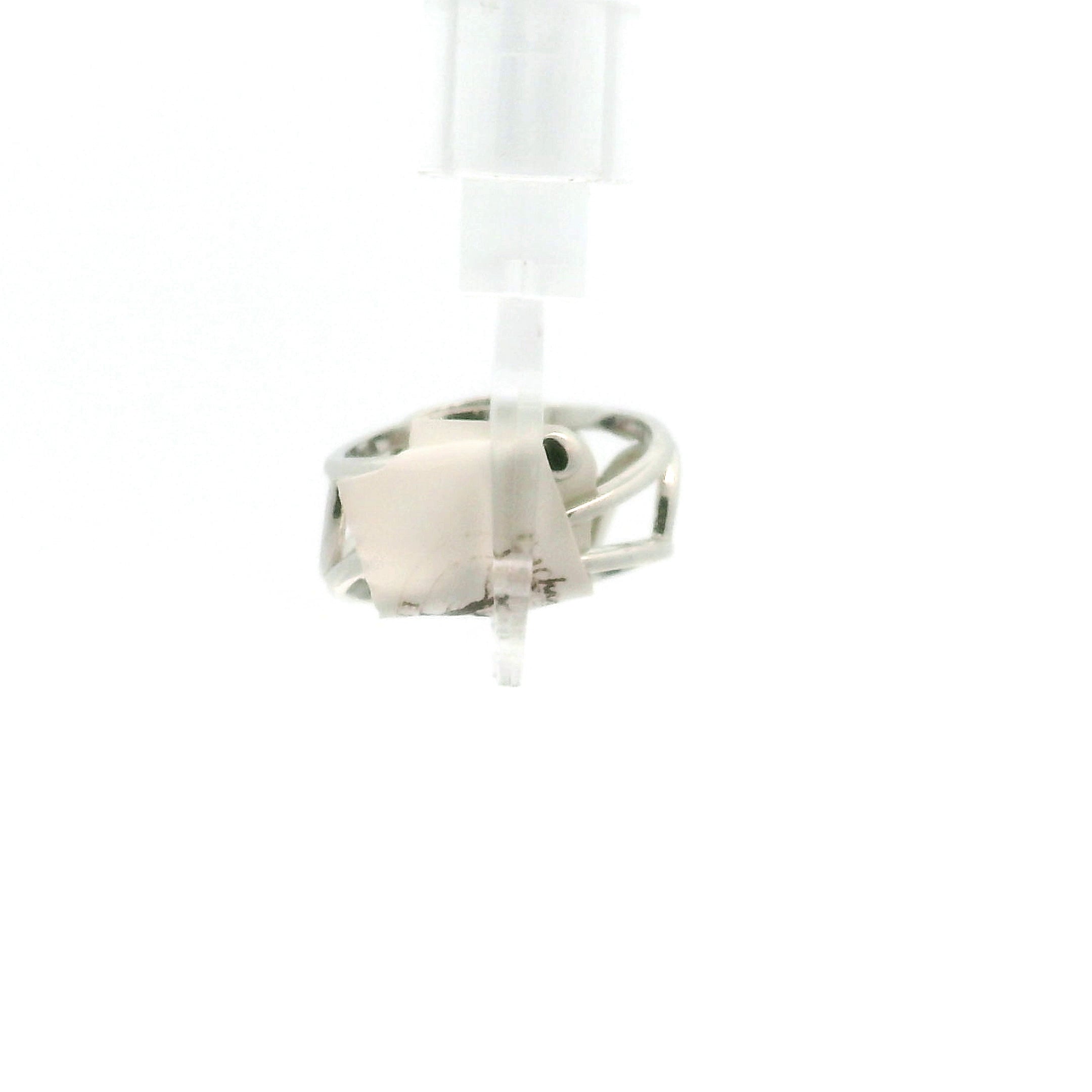 Tourmaline Heart Cuff Ring .925 Silver for Healing and Love