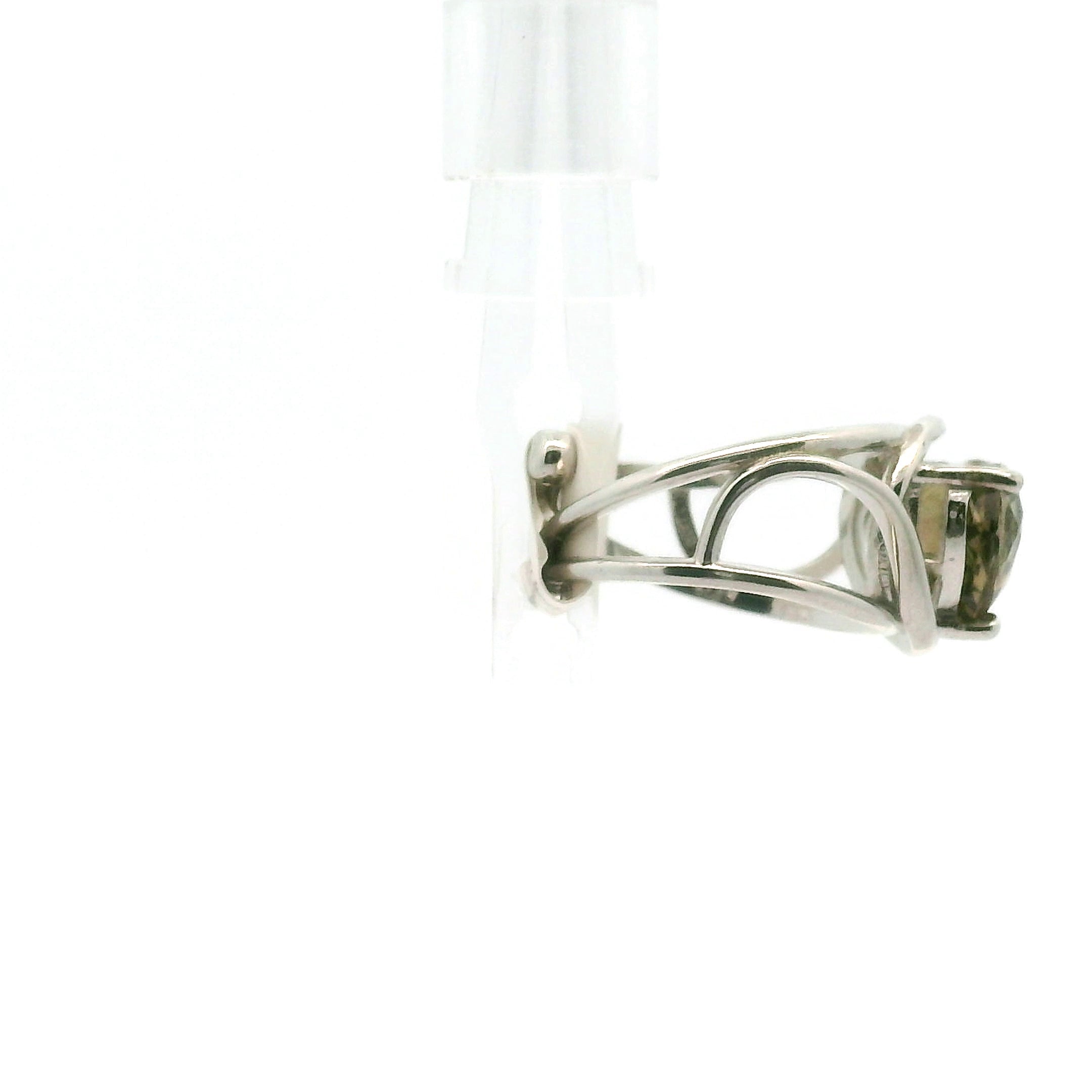 Tourmaline Heart Cuff Ring .925 Silver for Healing and Love