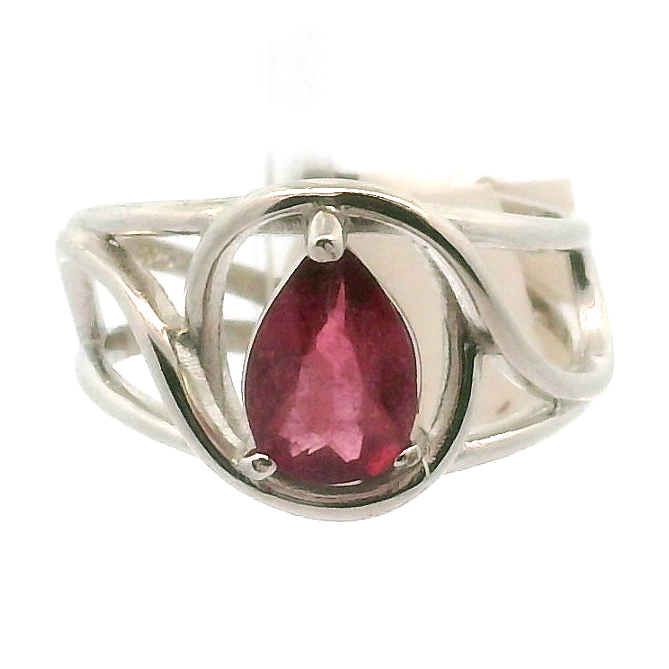 Pink Tourmaline Cuff Ring .925 Silver for Joy, Kindness and Love