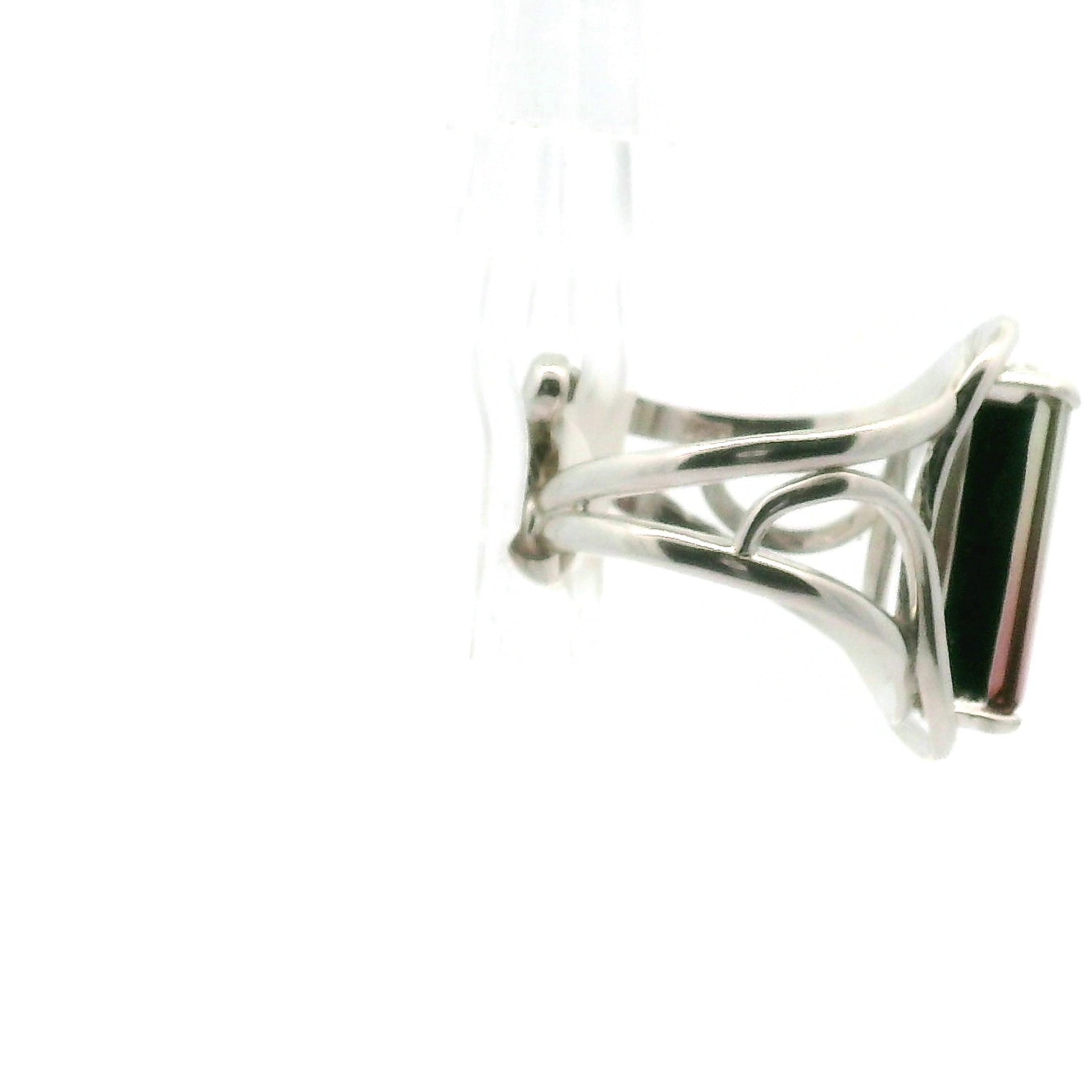 Tourmaline Cuff Ring .925 Silver for Spiritual Growth and Renewal