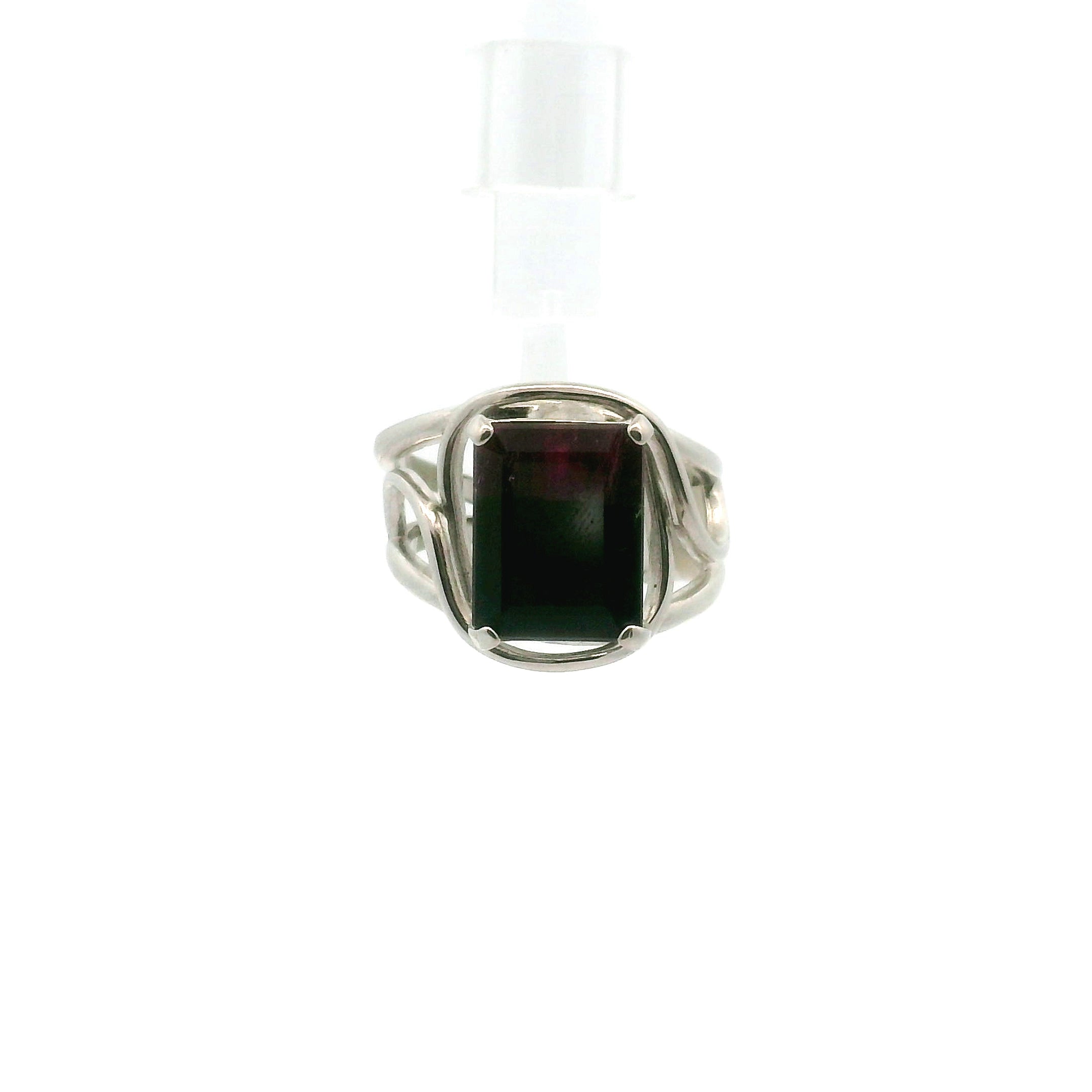Nightshade Tourmaline Cuff Ring .925 Silver for Spiritual Growth and Renewal