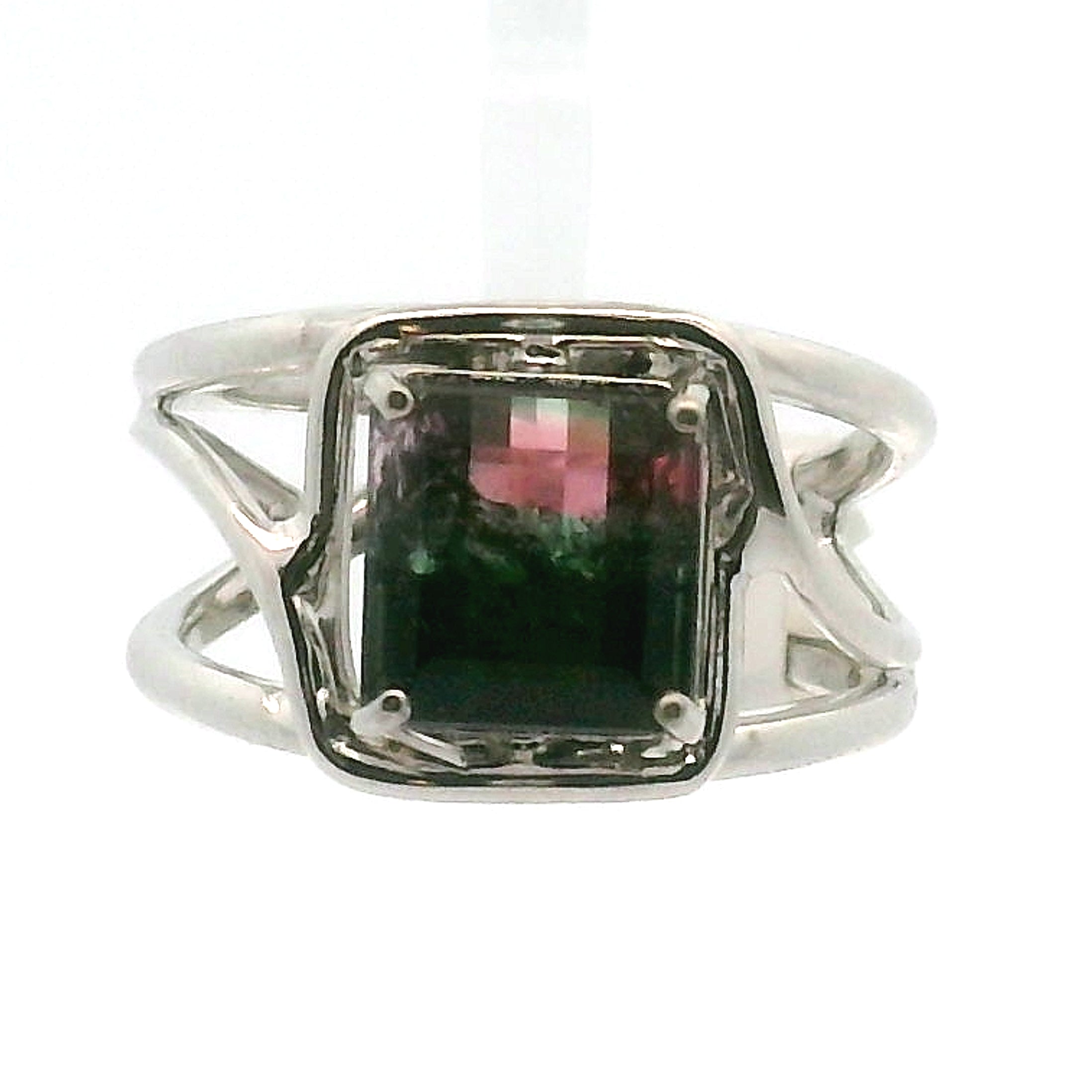 Nightshade Tourmaline Cuff Ring .925 Silver for Spiritual Growth and Renewal